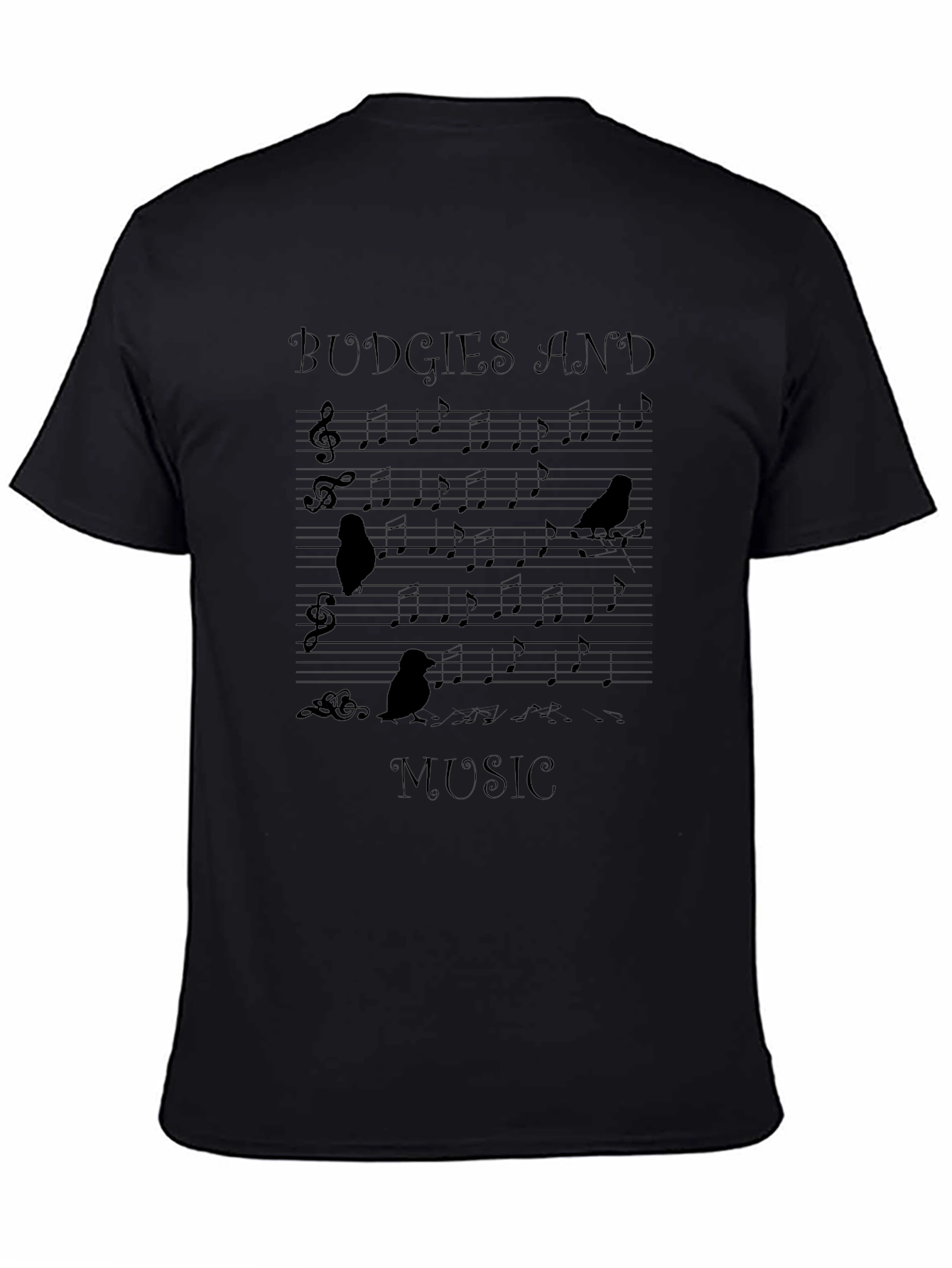 Budgies and Music Graphic T-Shirt - Unisex Tee