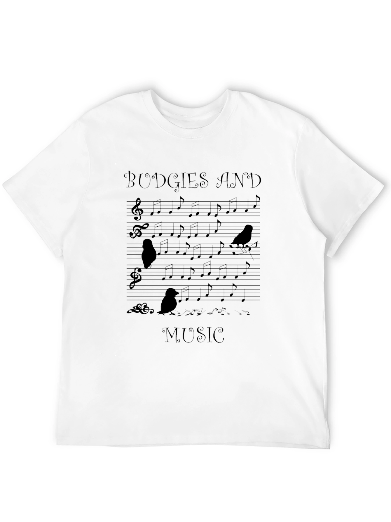 Budgies and Music Graphic T-Shirt - Unisex Tee