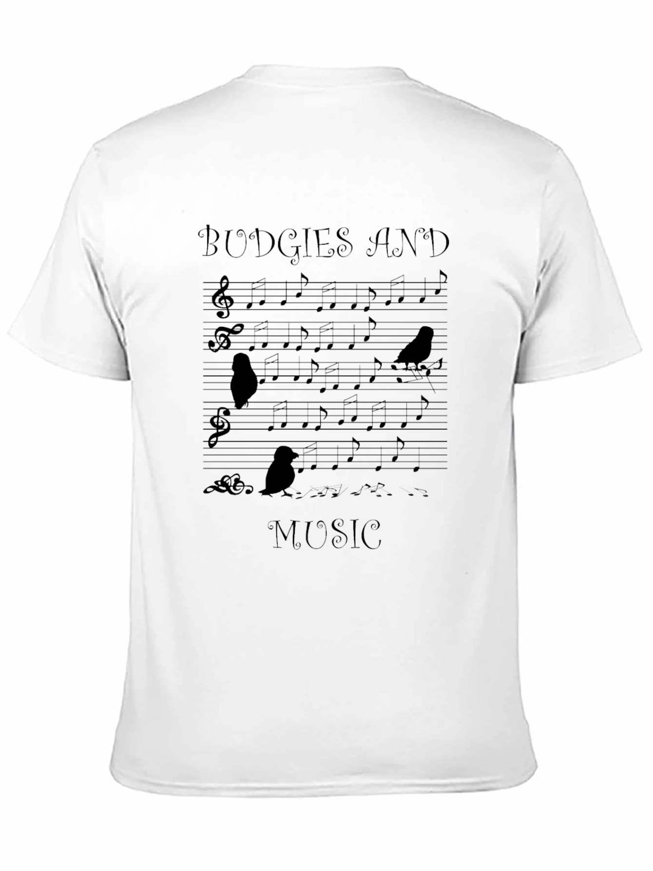 Budgies and Music Graphic T-Shirt - Unisex Tee