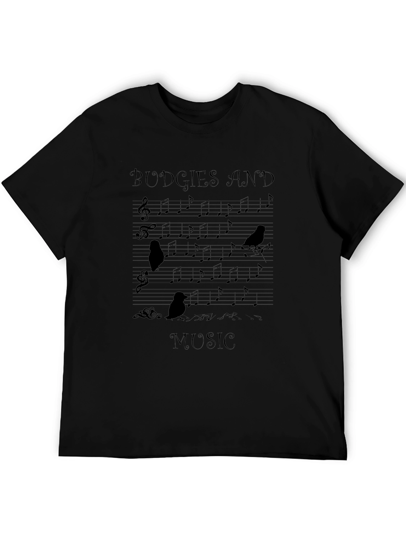 Budgies and Music Graphic T-Shirt - Unisex Tee