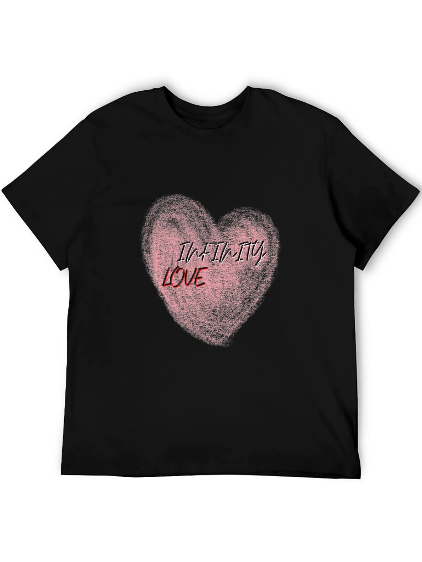 Infinity Love Heart Graphic Tee - Black