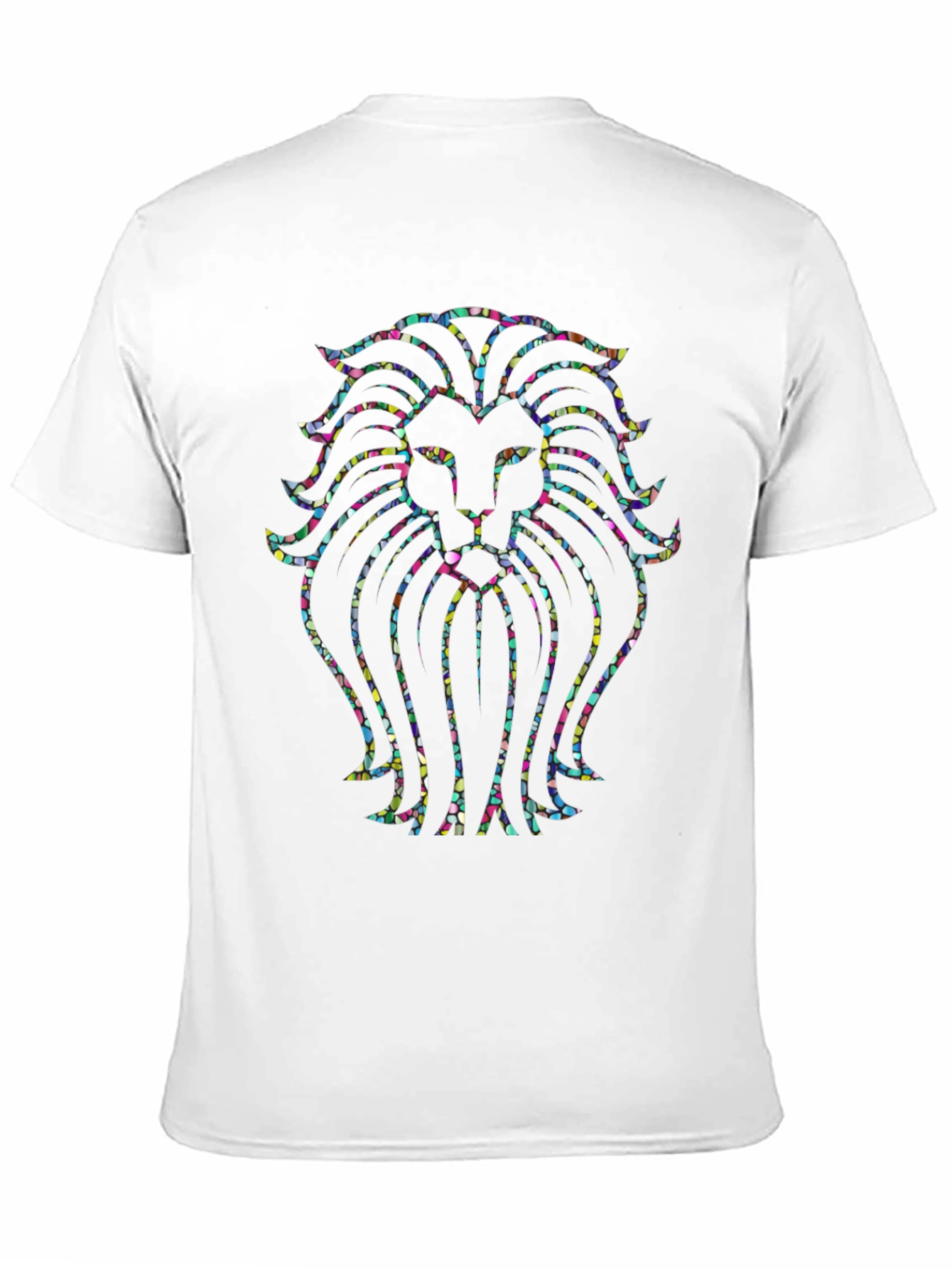 Vibrant Lion Head Graphic Tee - Black