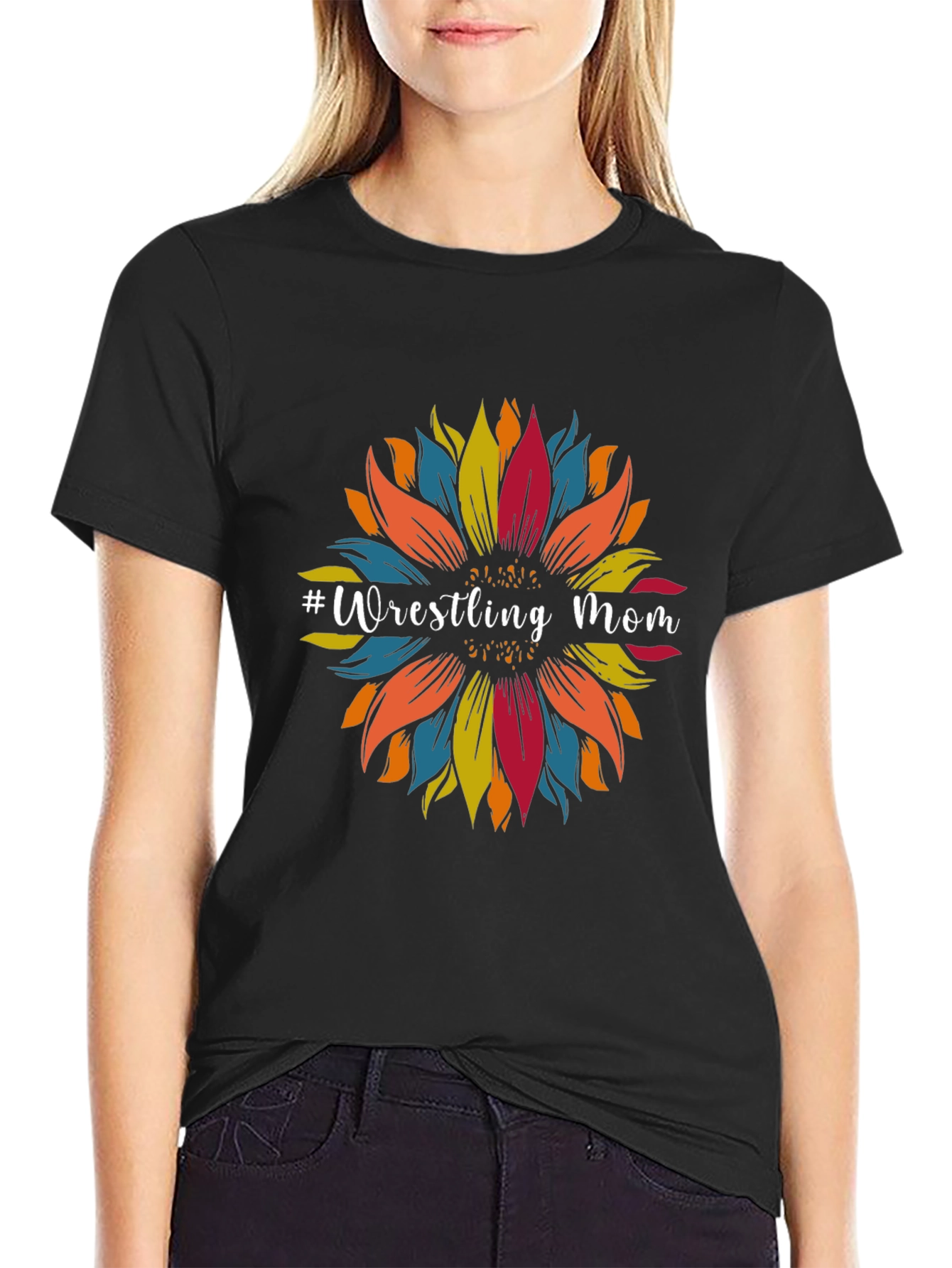Wrestling Mom Sunflower Graphic Tee