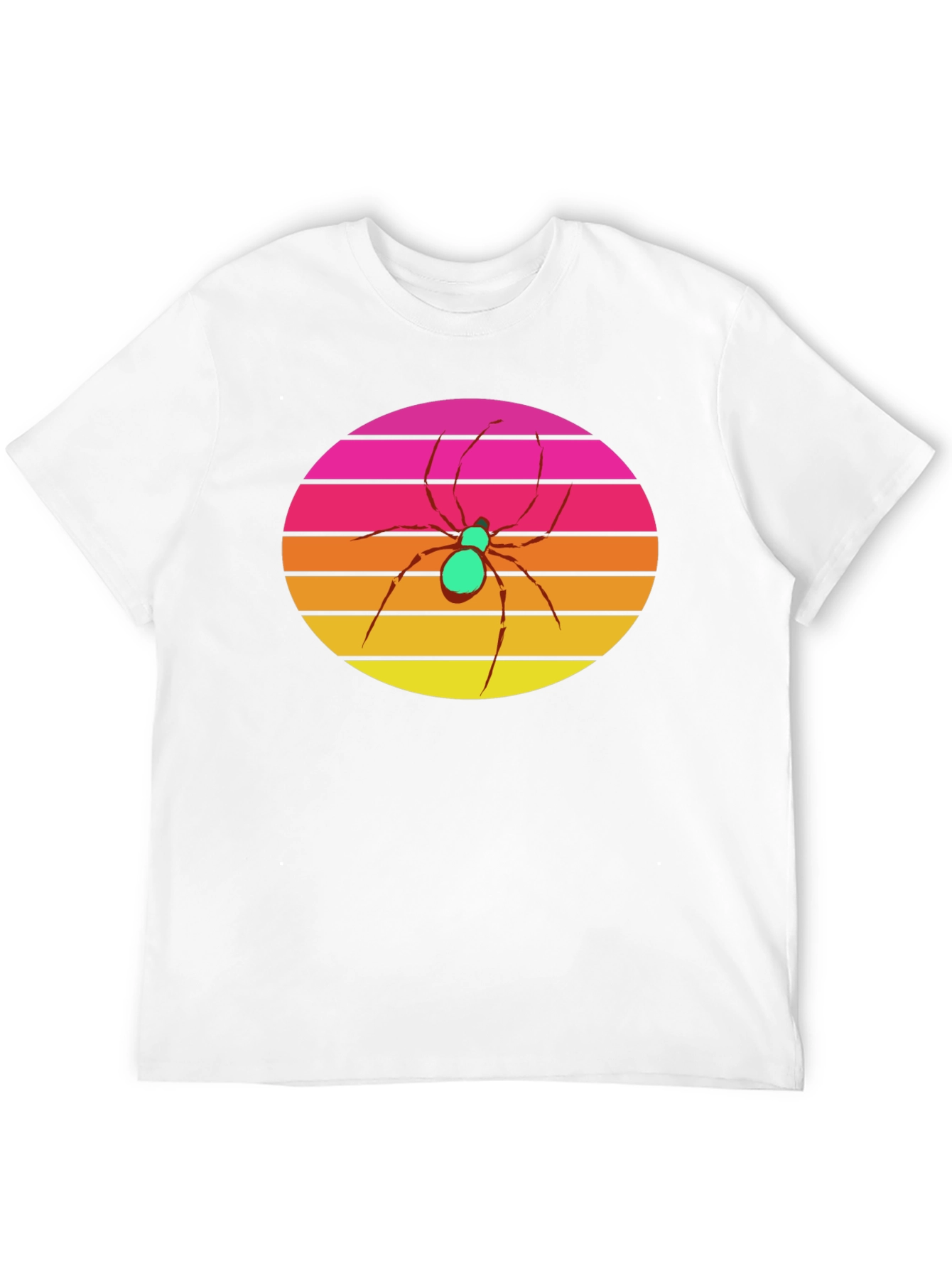 Retro Sunset Spider Graphic Tee - Black