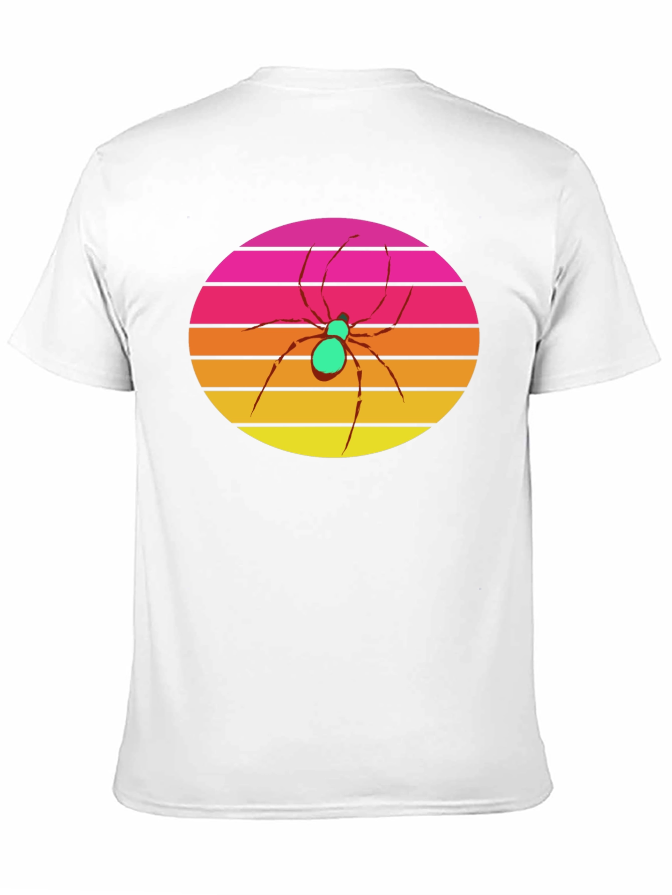 Retro Sunset Spider Graphic Tee - Black
