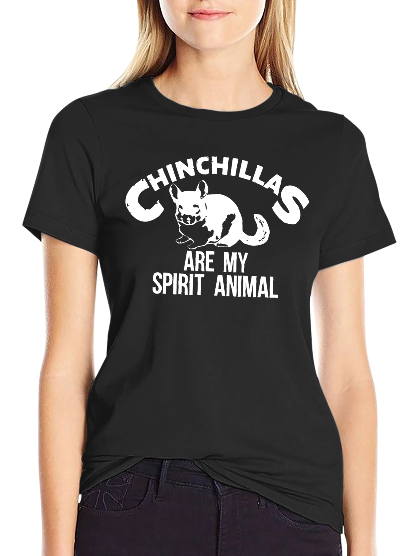 Chinchillas Are My Spirit Animal Black T-Shirt