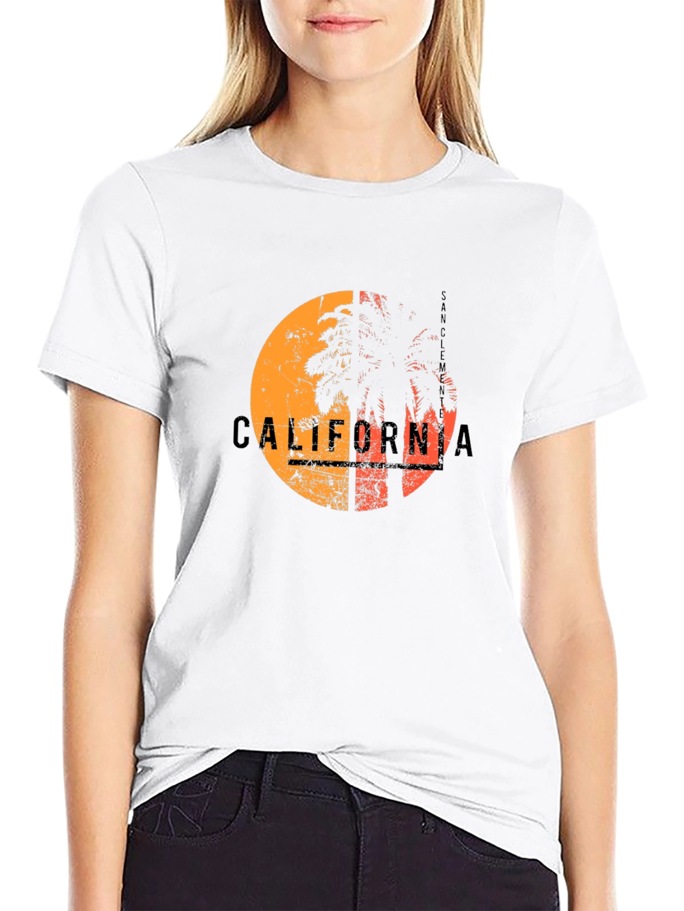 California Sunset Palm Tree Graphic T-Shirt