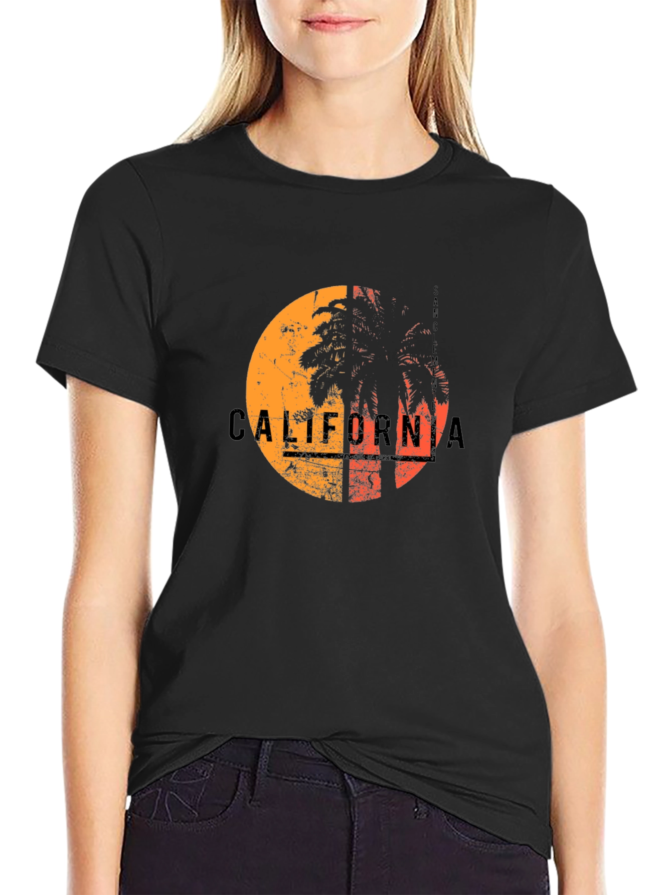 California Sunset Palm Tree Graphic T-Shirt