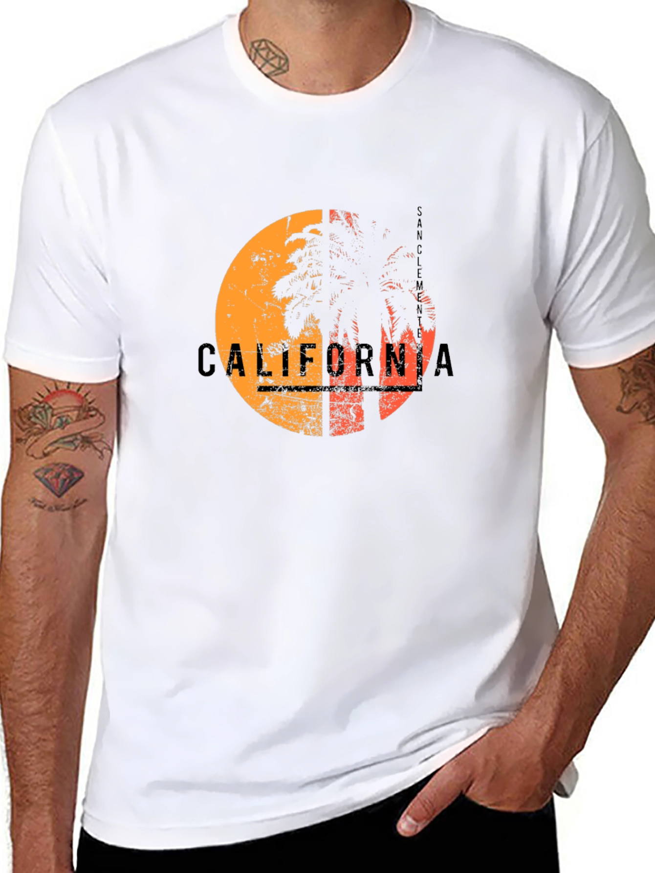 California Sunset Palm Tree Graphic T-Shirt
