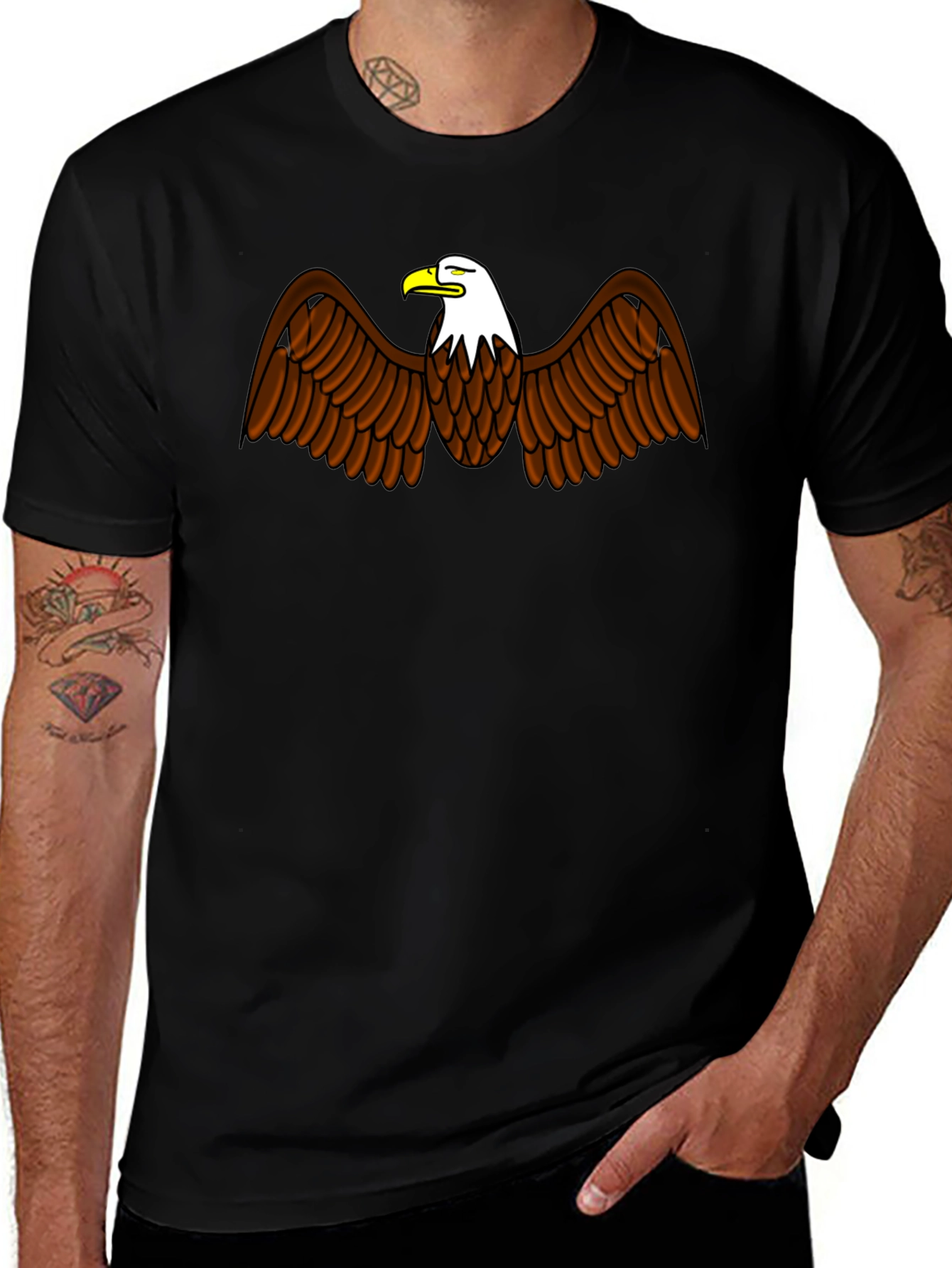 Bald Eagle Graphic Black T-Shirt