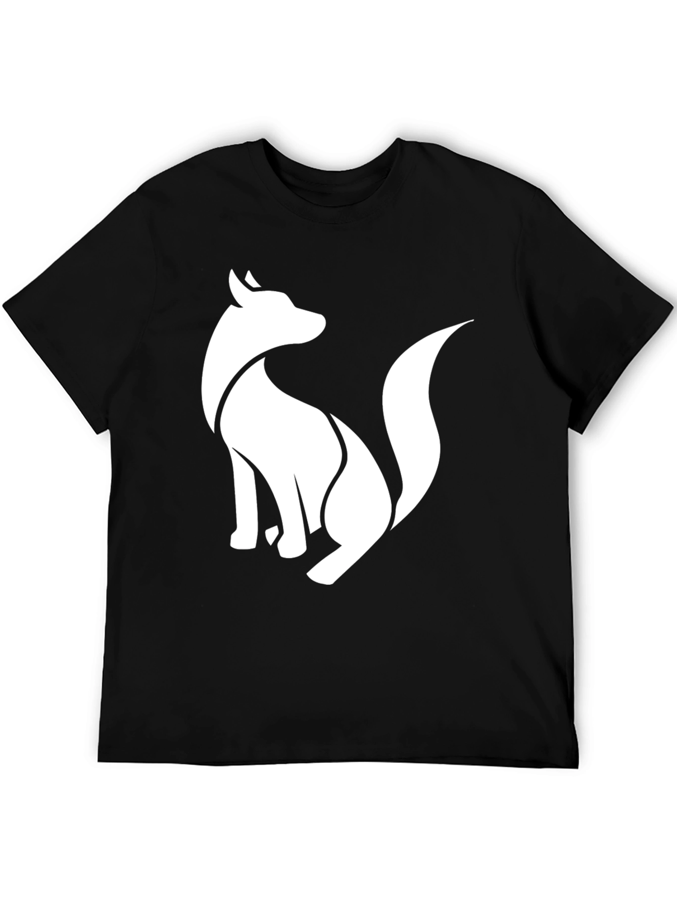 Modern Fox Graphic Black T-Shirt