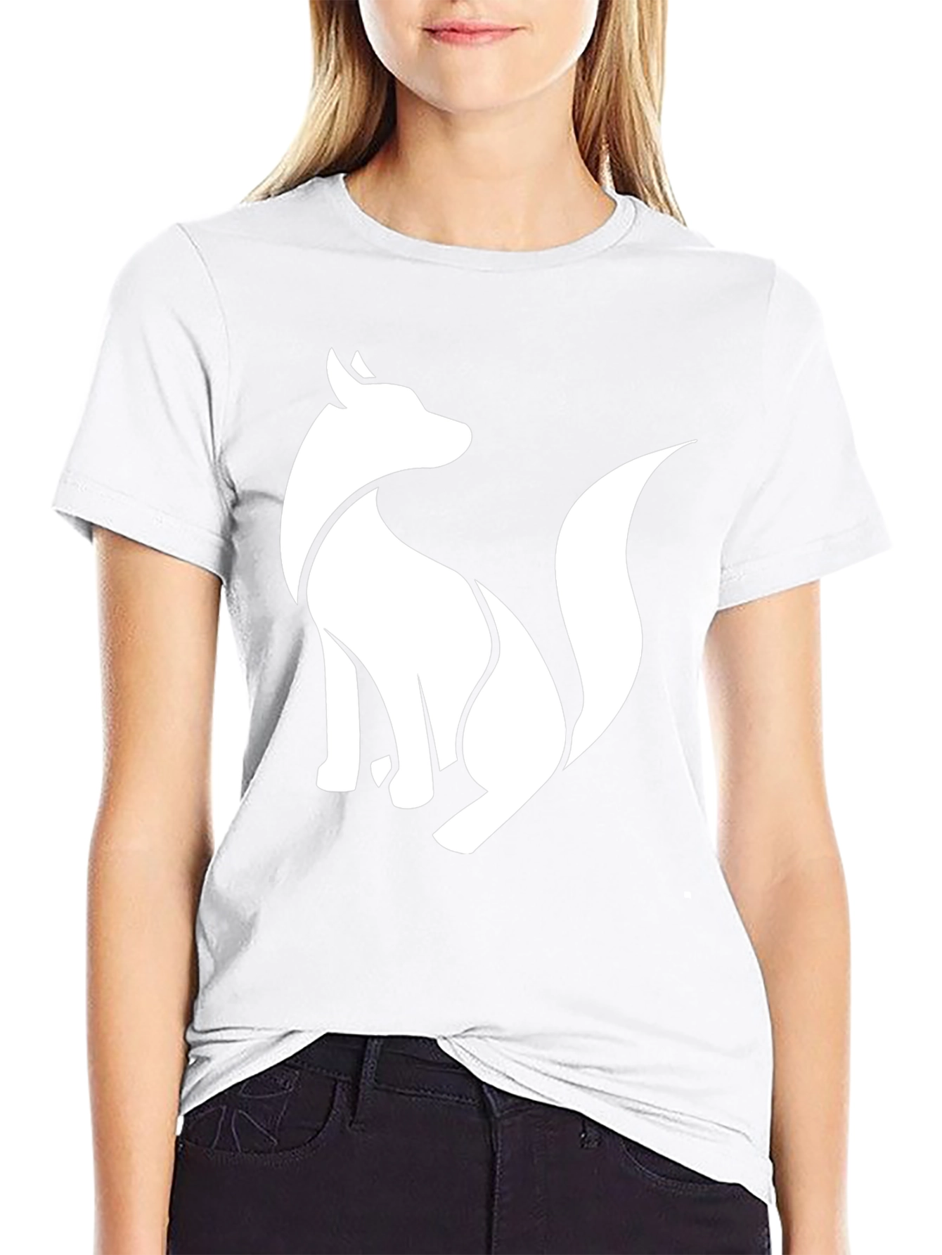 Modern Fox Graphic Black T-Shirt