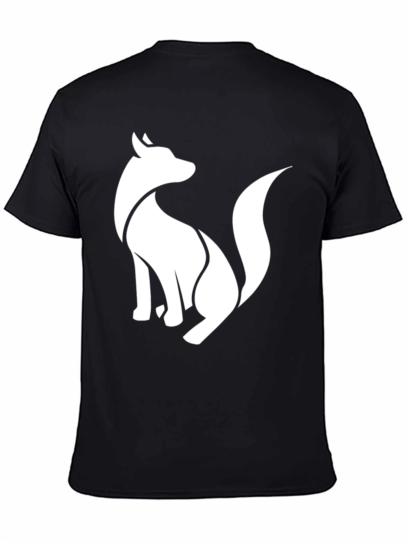 Modern Fox Graphic Black T-Shirt