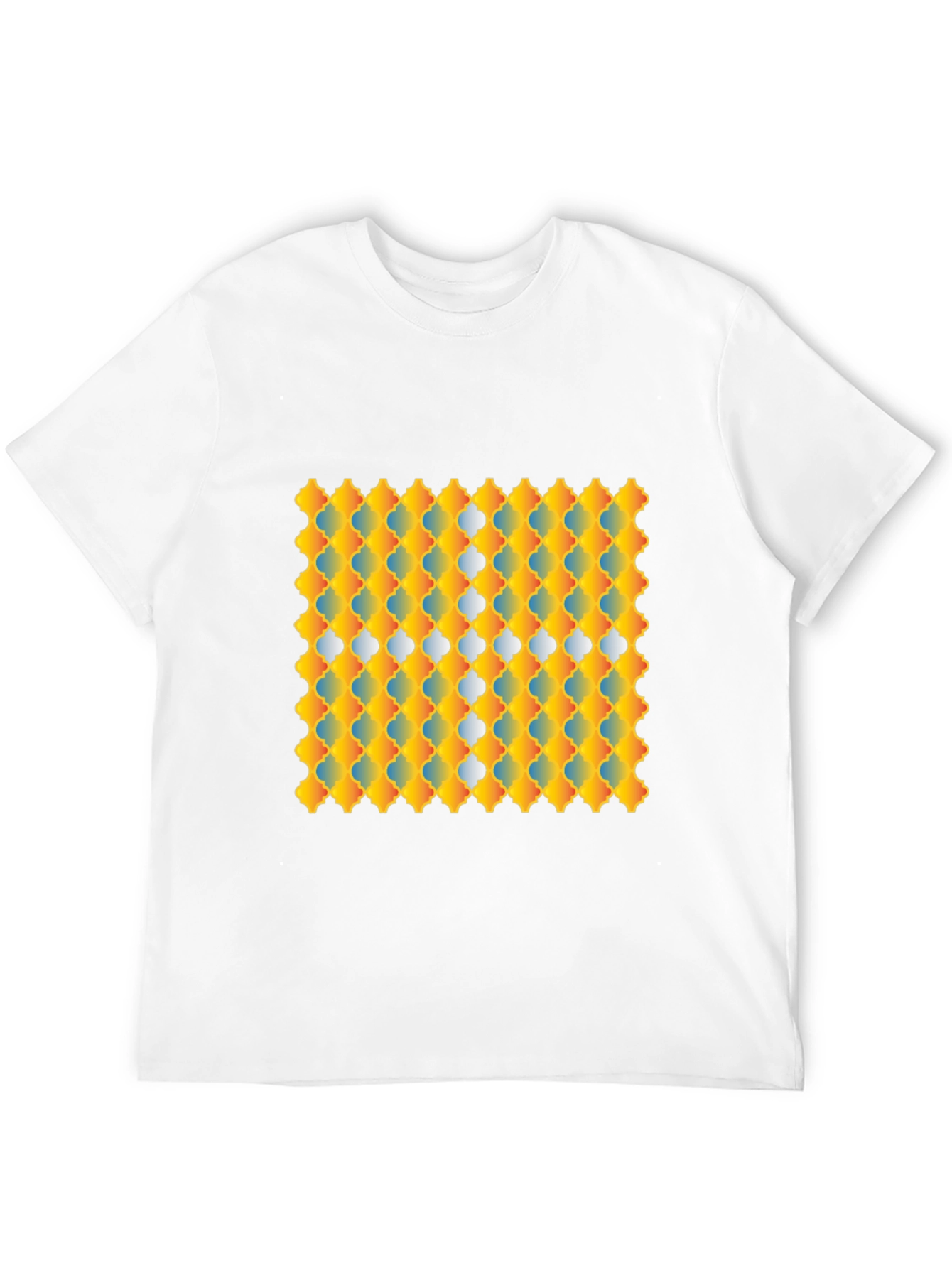 Geometric Patterned Graphic Tee - Modern Style
