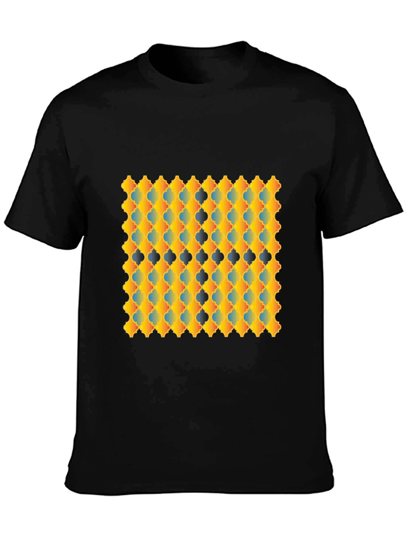 Geometric Patterned Graphic Tee - Modern Style