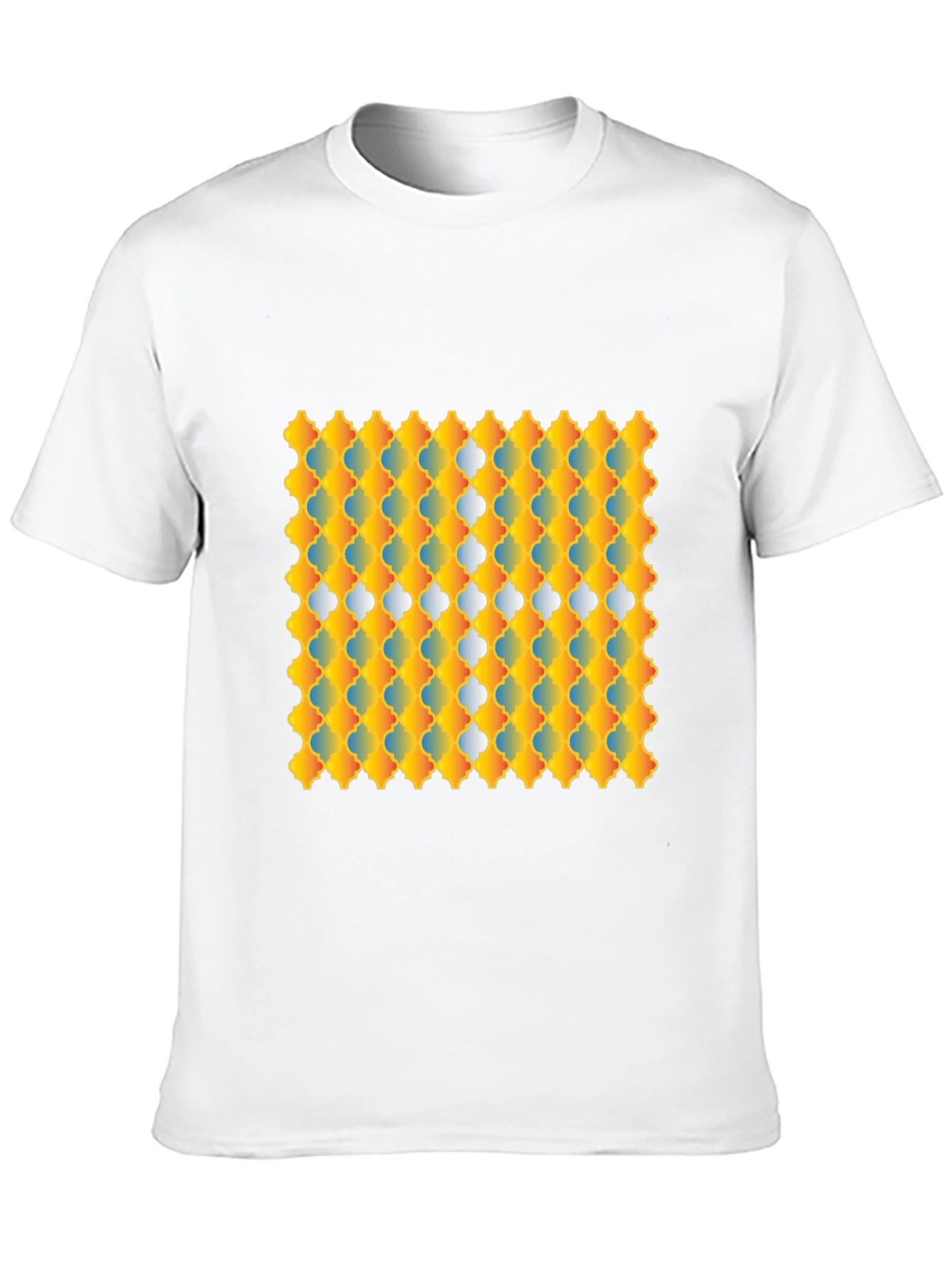 Geometric Patterned Graphic Tee - Modern Style