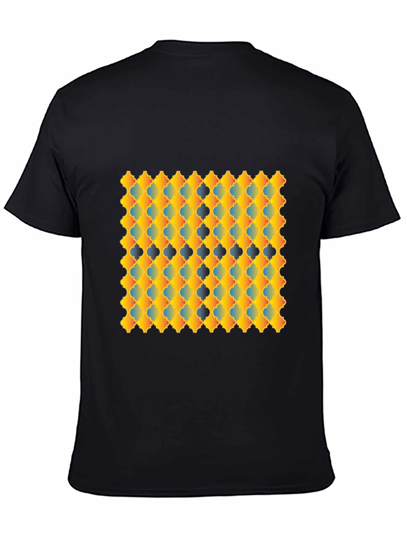 Geometric Patterned Graphic Tee - Modern Style