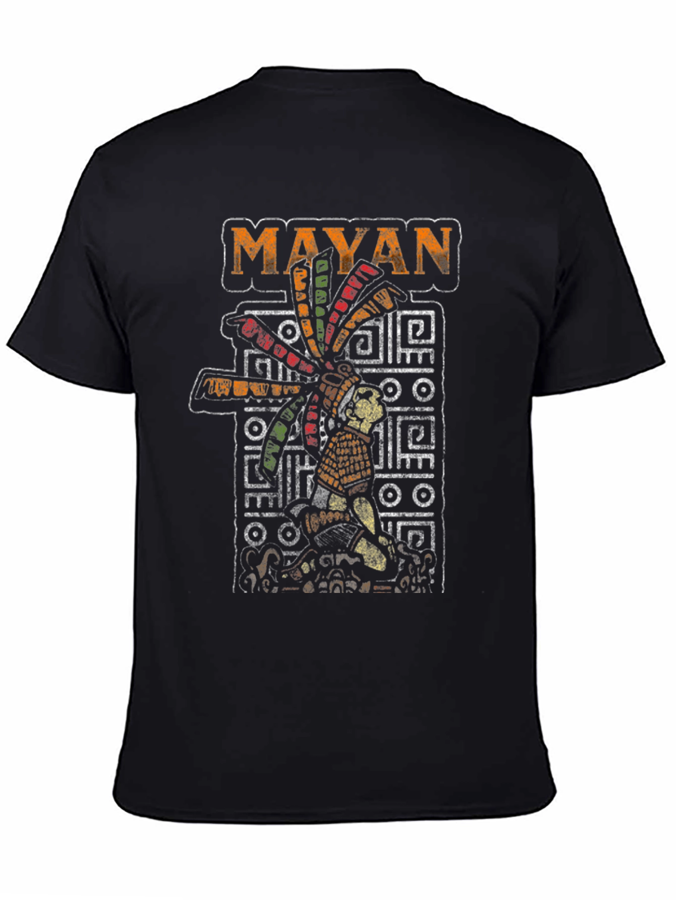 Mayan Warrior Graphic Tee - Black