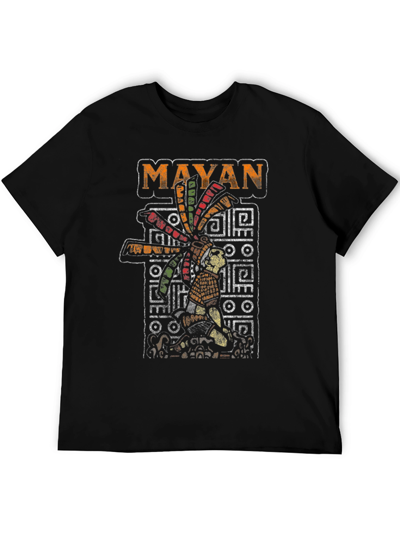 Mayan Warrior Graphic Tee - Black