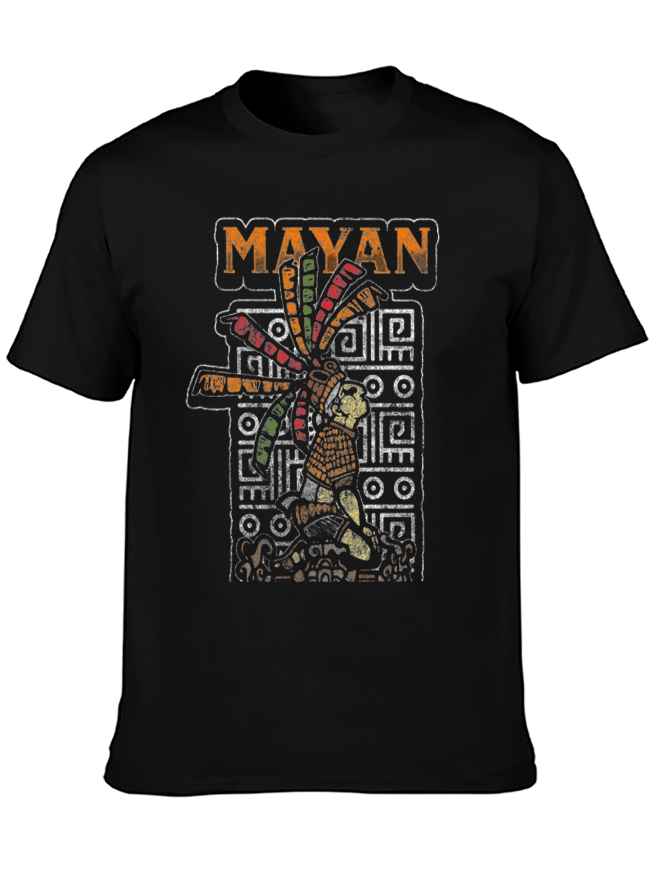 Mayan Warrior Graphic Tee - Black