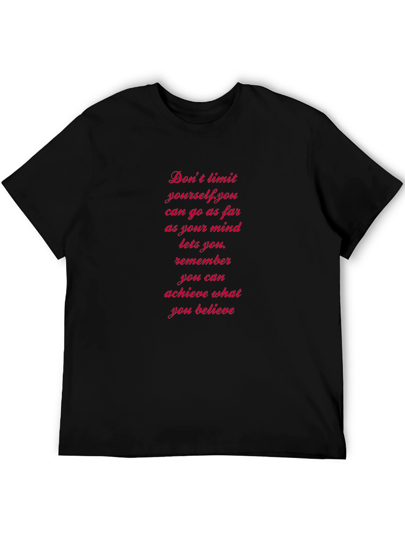 Motivational T-Shirt - Dont Limit Yourself Black Crew Neck