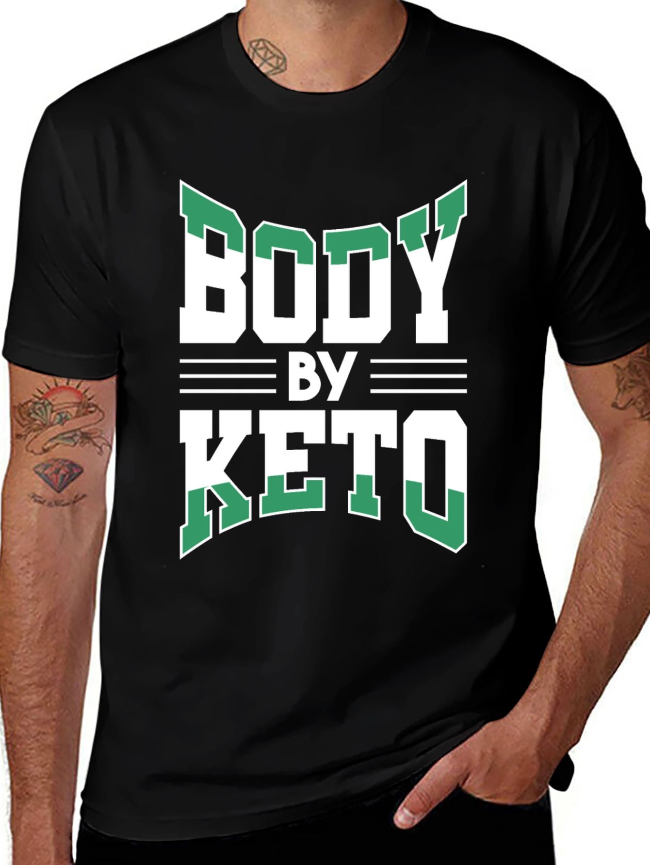 Body By Keto T-Shirt - Black Graphic Tee