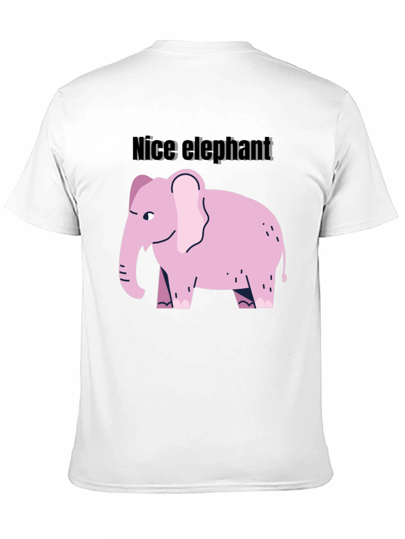 Nice Elephant Graphic Tee - Black Cotton Casual Shirt