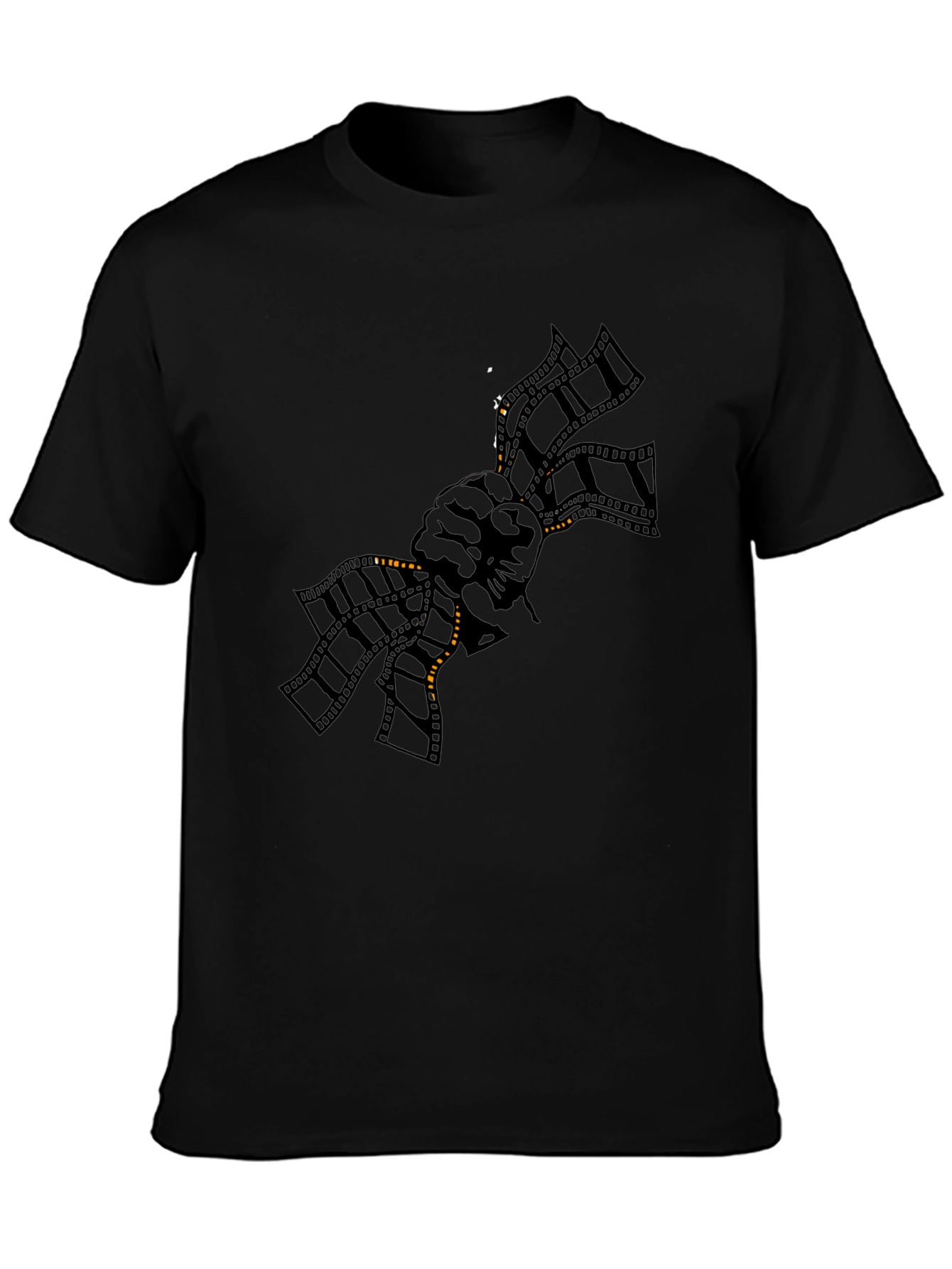 Graphic Print Black Crewneck T-Shirt