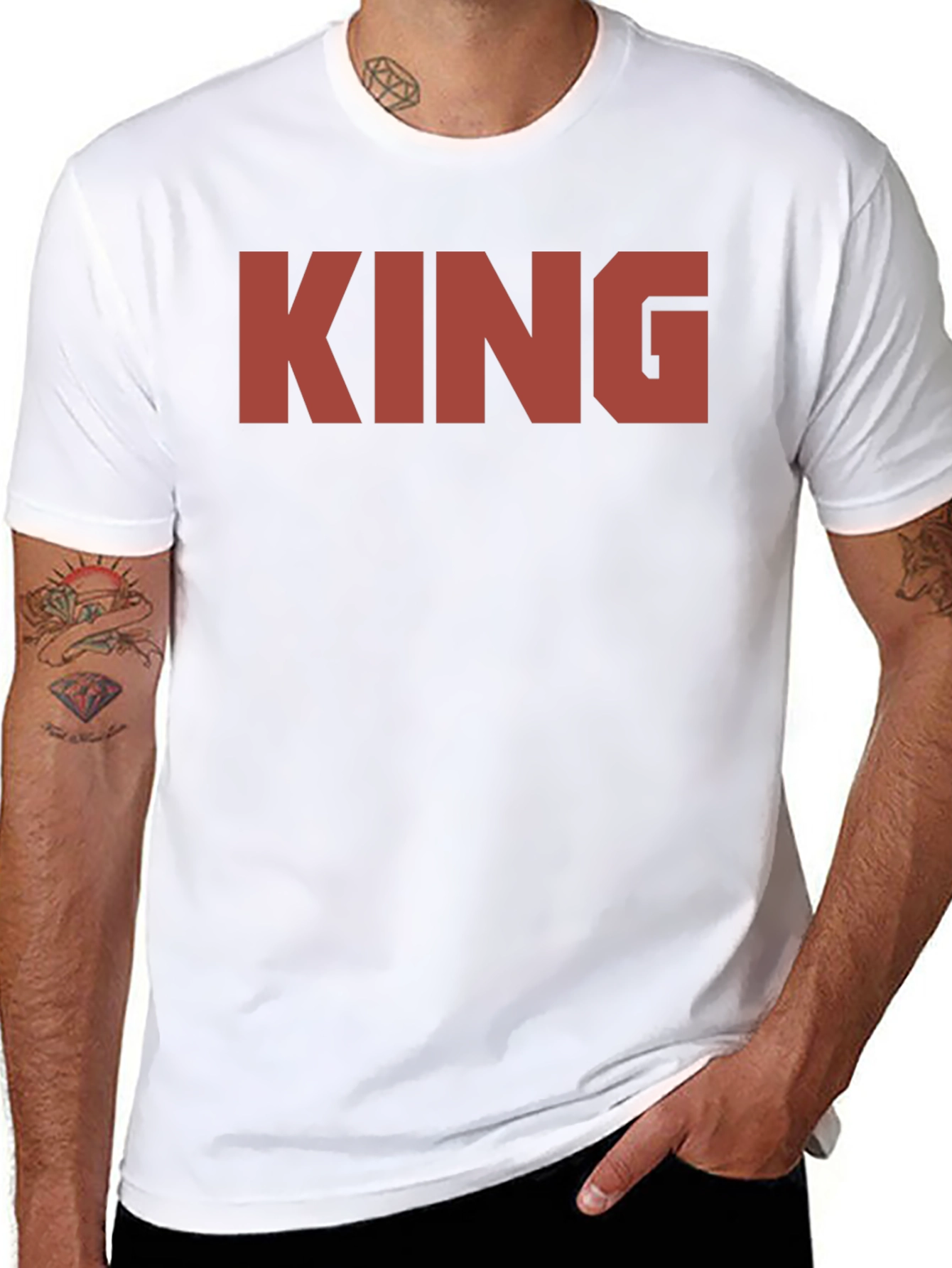 Bold King Graphic Tee - Black Crew Neck Shirt