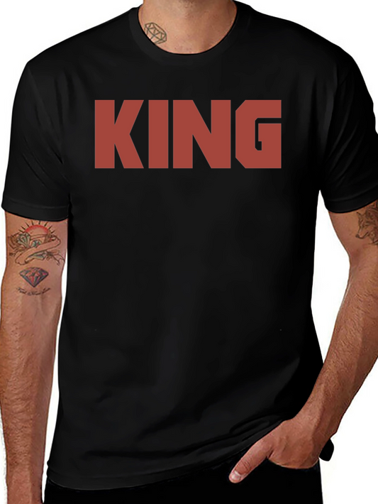 Bold King Graphic Tee - Black Crew Neck Shirt