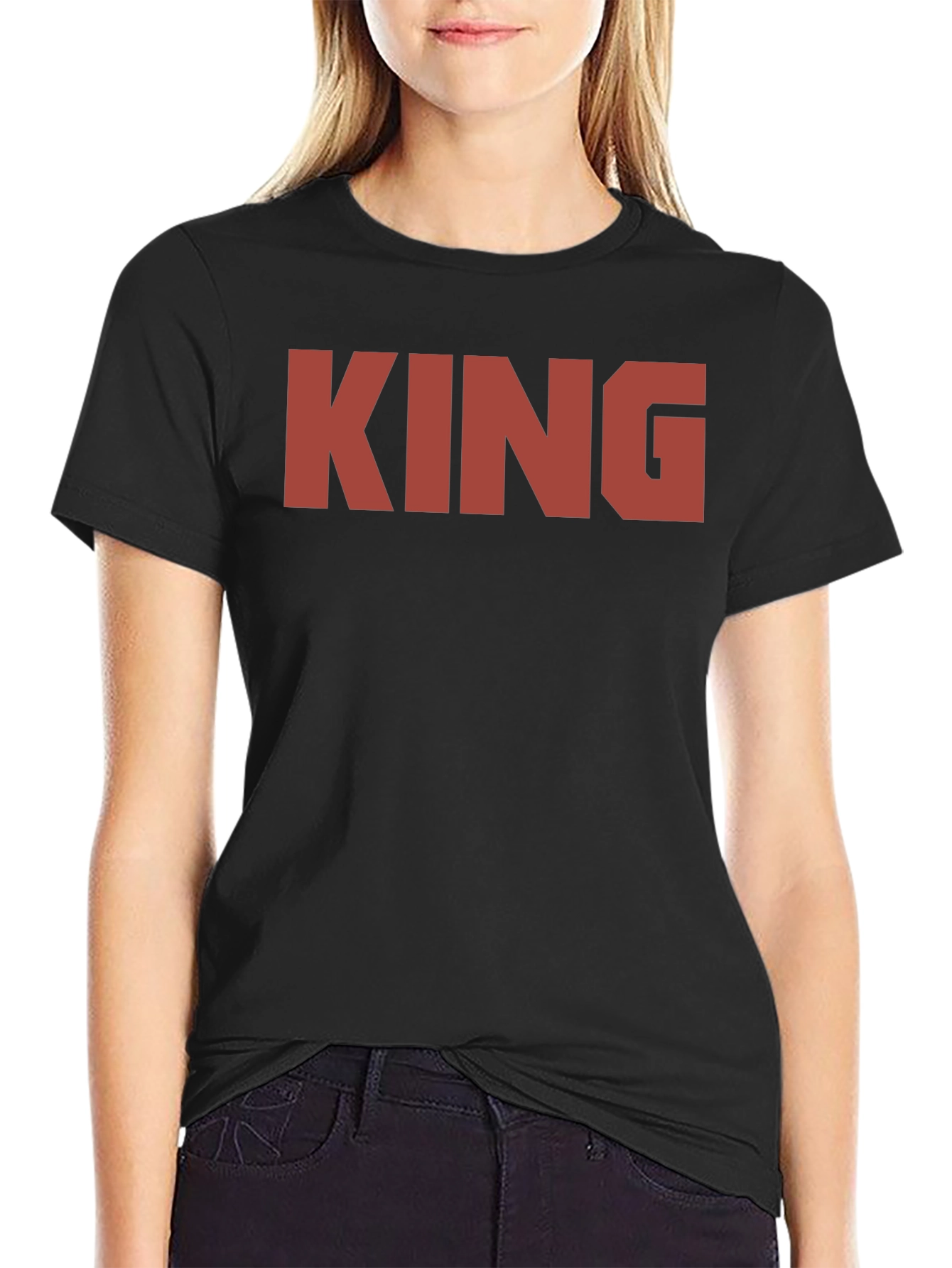 Bold King Graphic Tee - Black Crew Neck Shirt