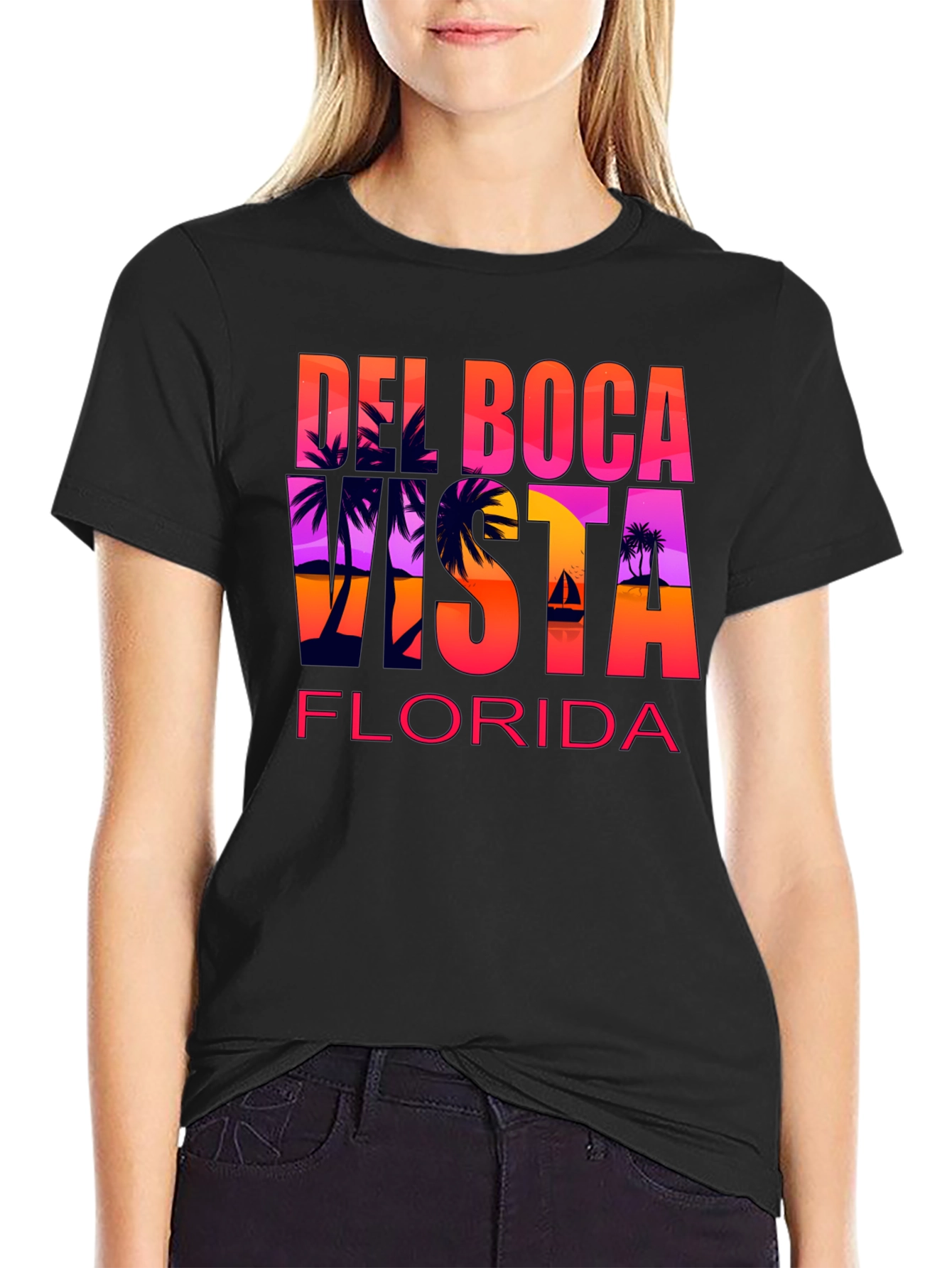 Del Boca Vista Florida T-Shirt - Black