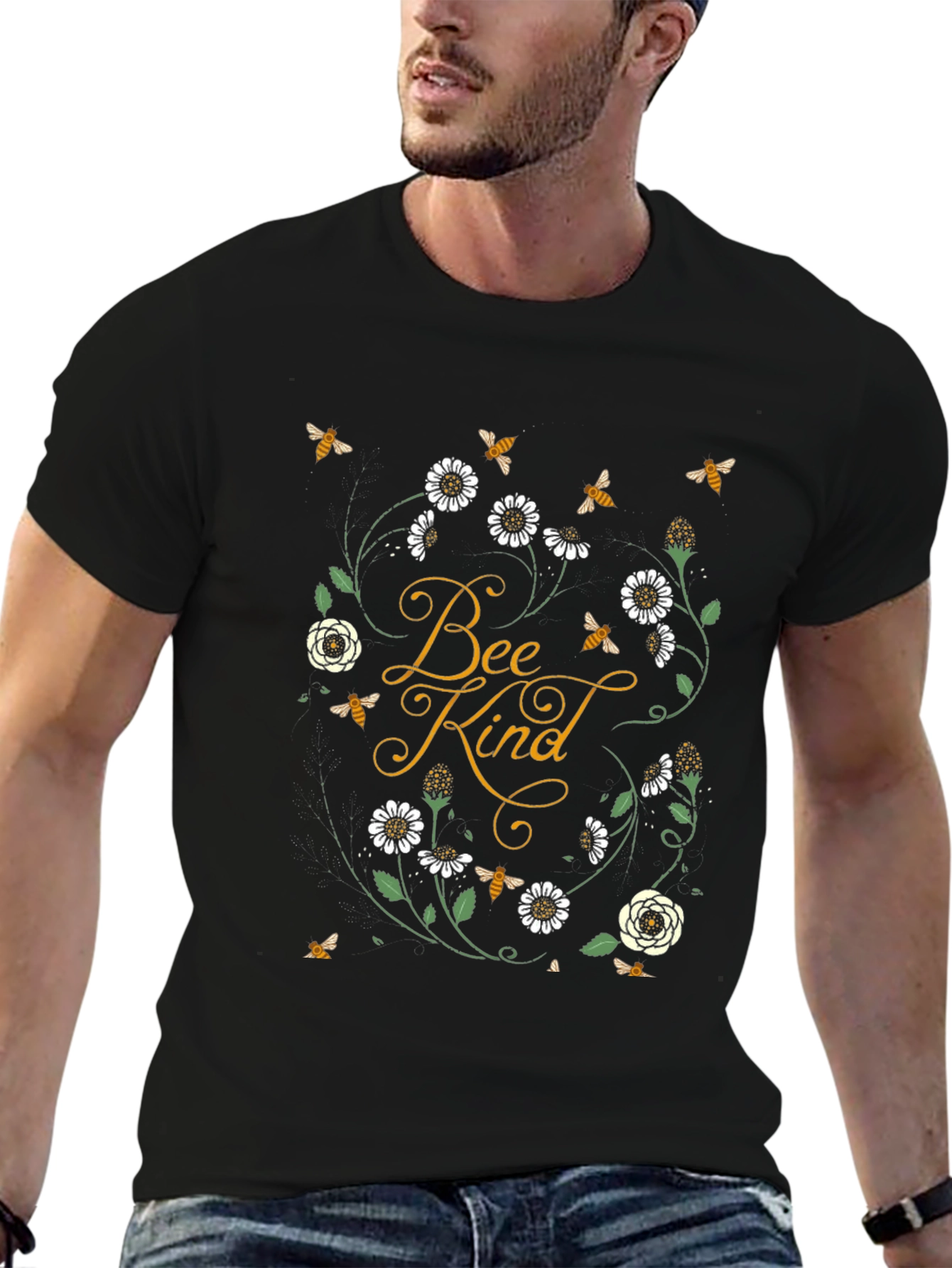 Bee Kind Graphic Tee - Black Unisex Shirt