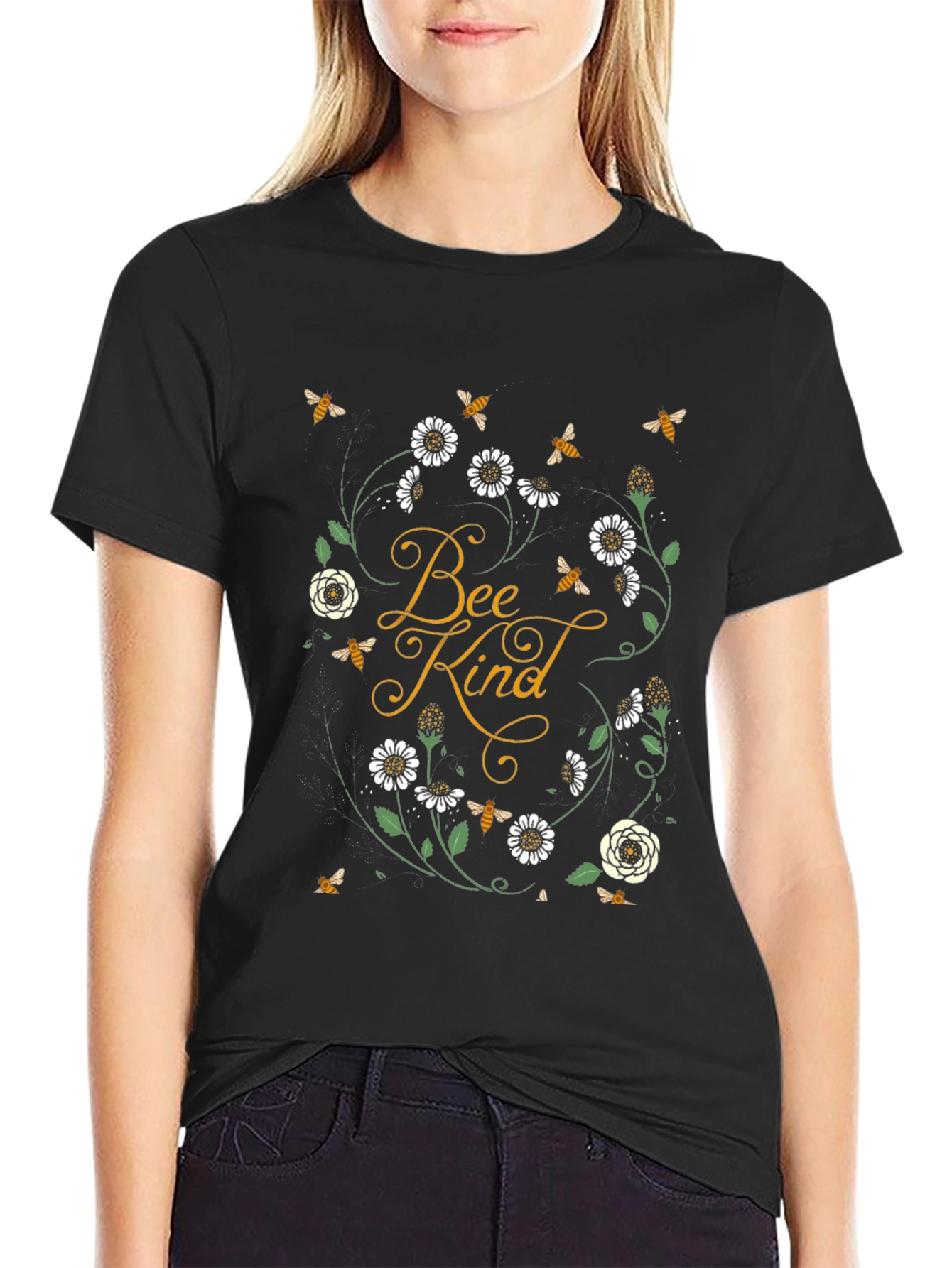 Bee Kind Graphic Tee - Black Unisex Shirt