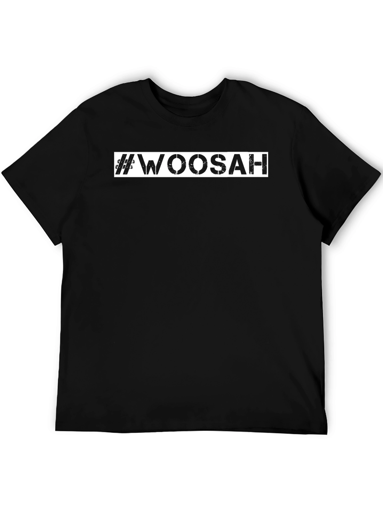 #Woosah Black Graphic Tee - Relax & Unwind