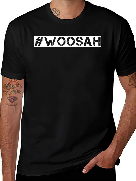 #Woosah Black Graphic Tee - Relax & Unwind