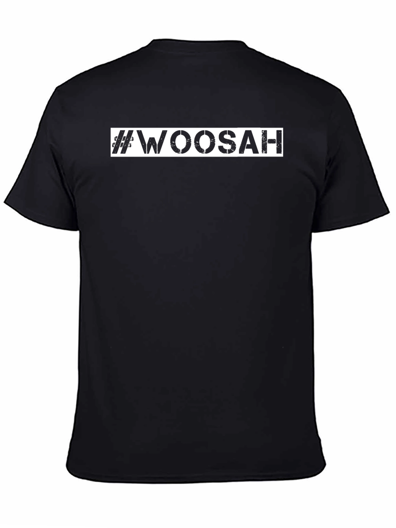#Woosah Black Graphic Tee - Relax & Unwind