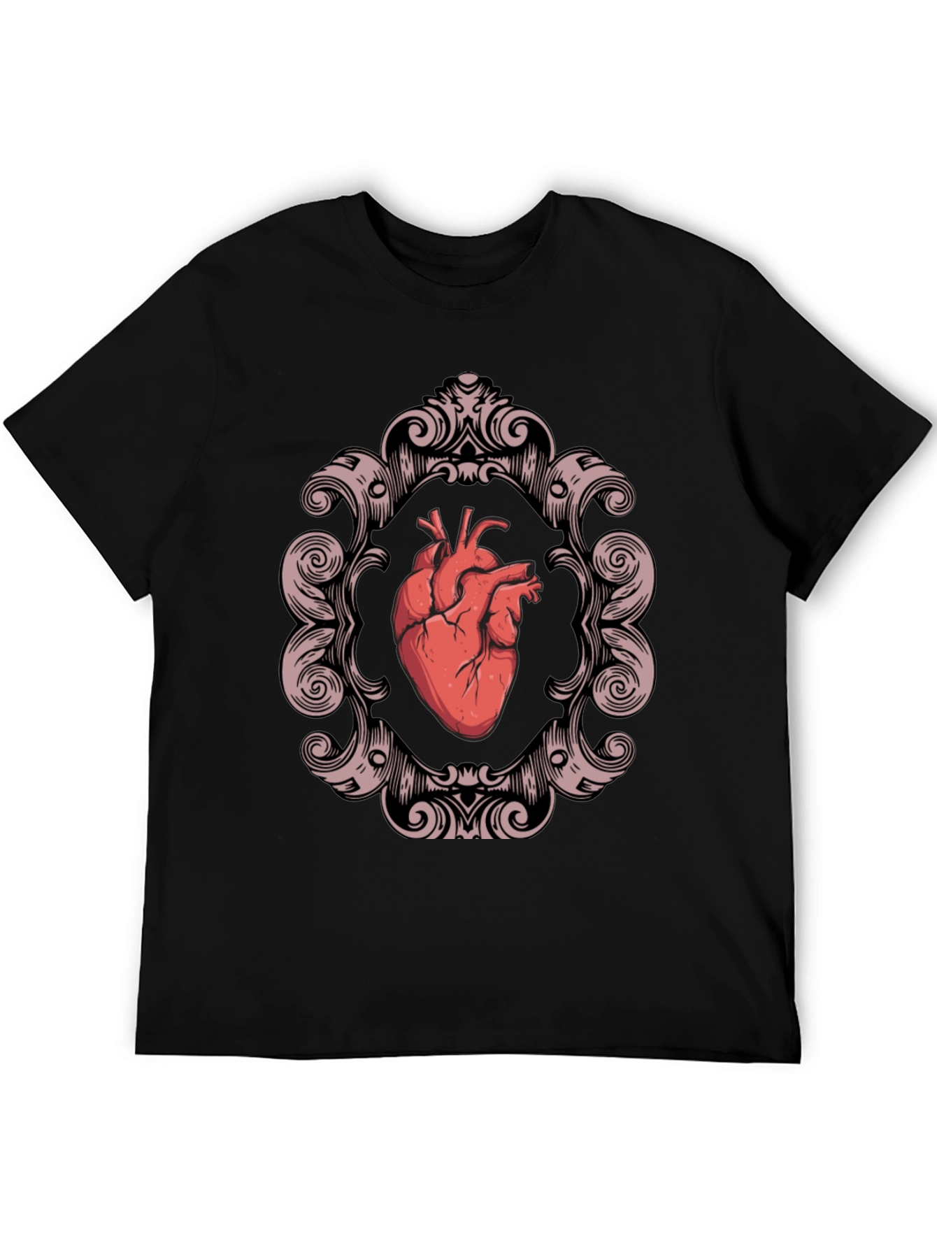 Anatomical Heart in Ornate Frame Graphic Tee