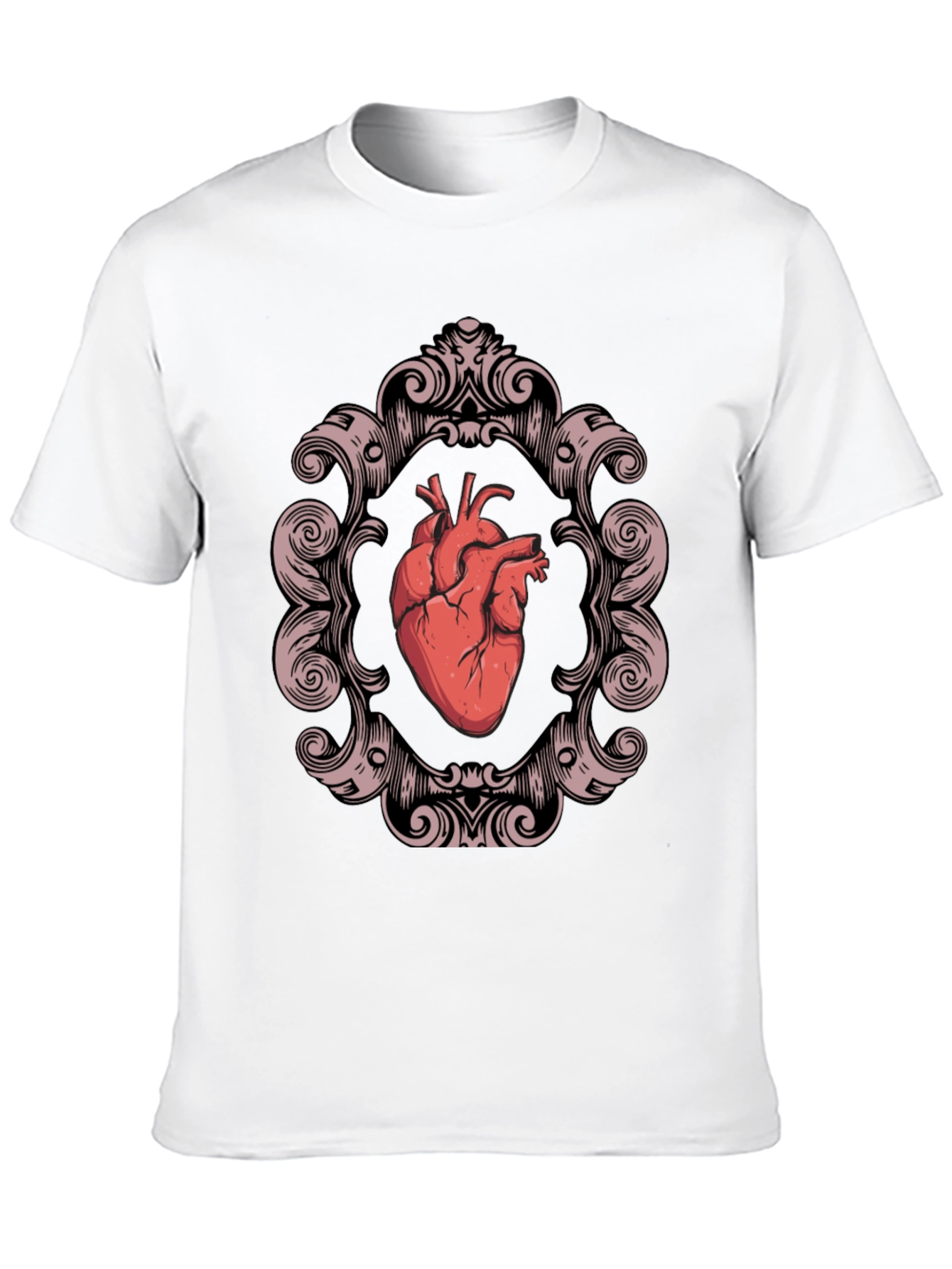 Anatomical Heart in Ornate Frame Graphic Tee