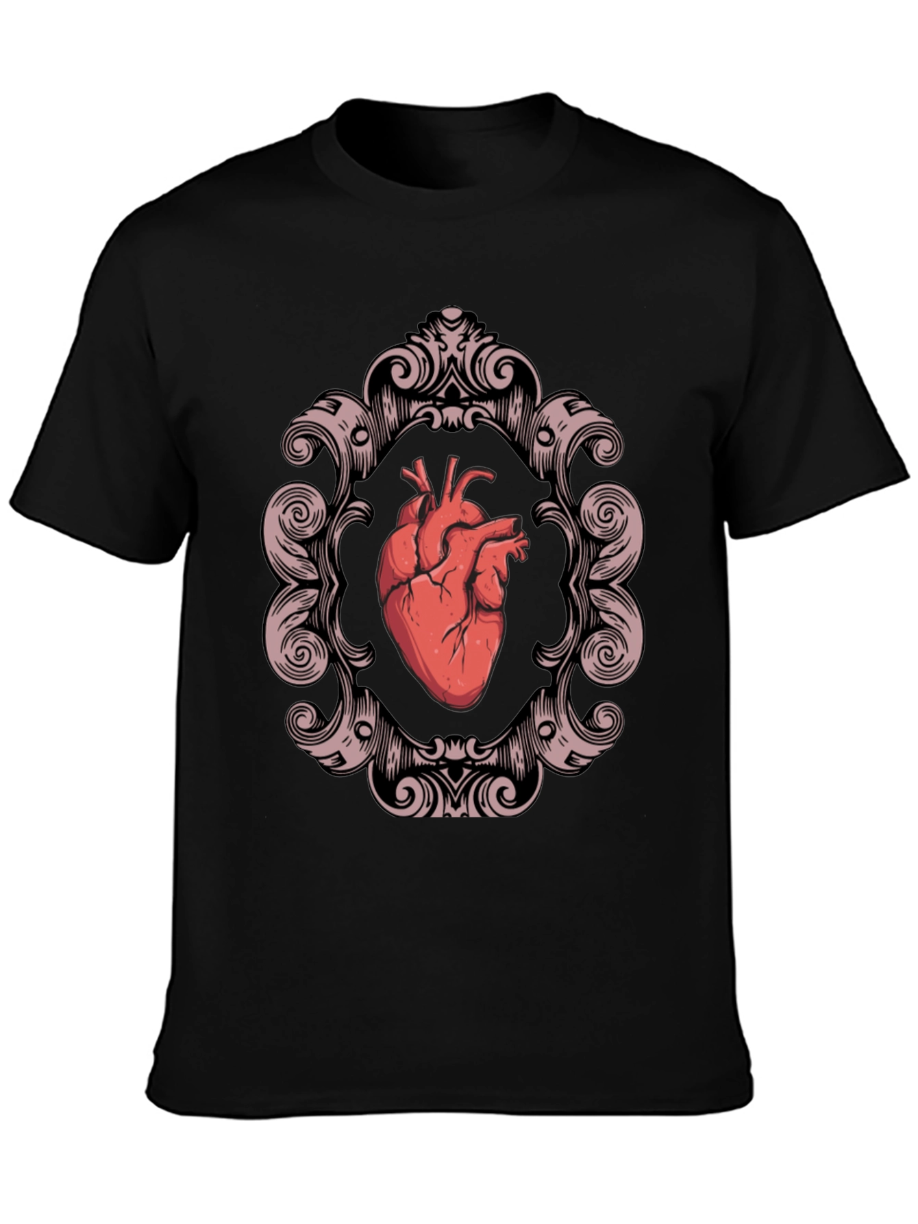 Anatomical Heart in Ornate Frame Graphic Tee