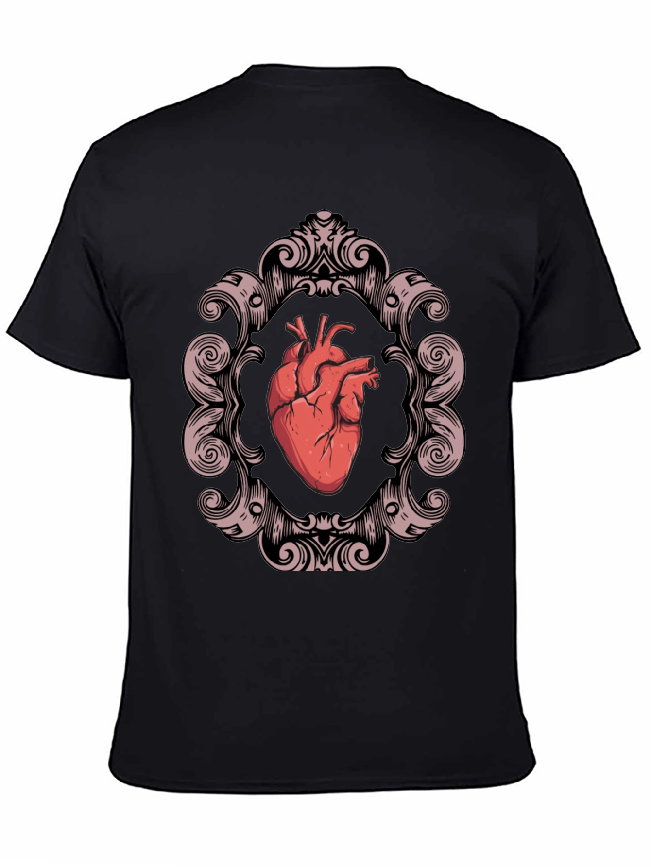 Anatomical Heart in Ornate Frame Graphic Tee