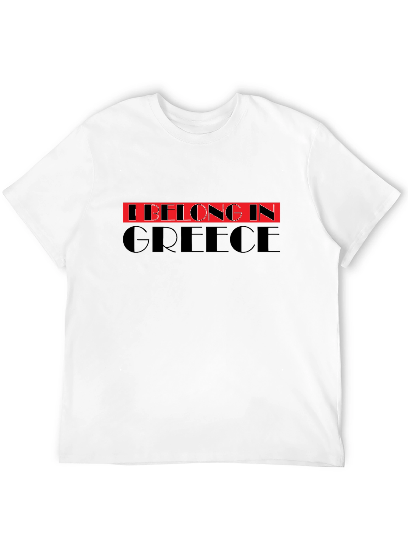 Greece Belonging T-Shirt - Black Crew Neck