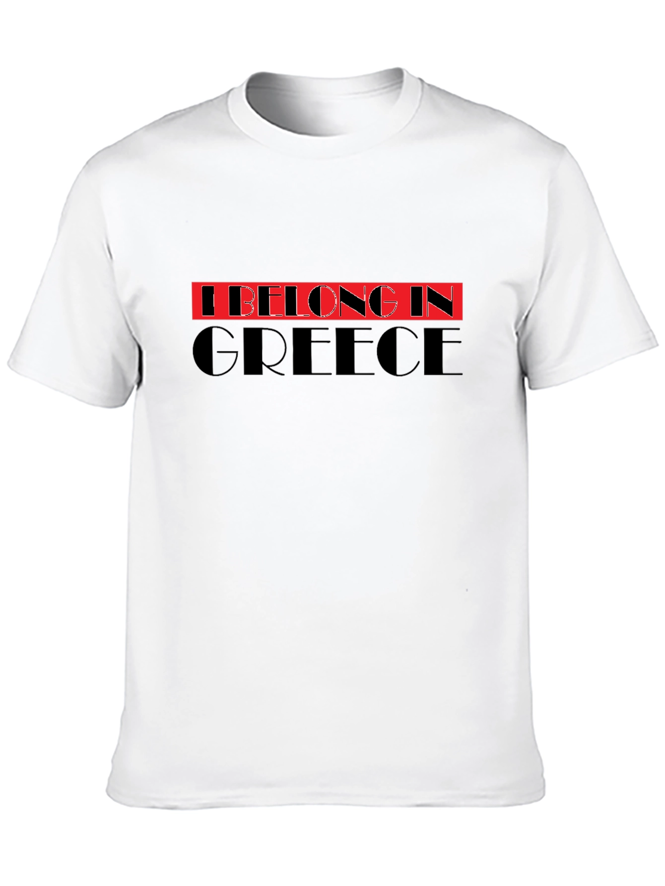 Greece Belonging T-Shirt - Black Crew Neck
