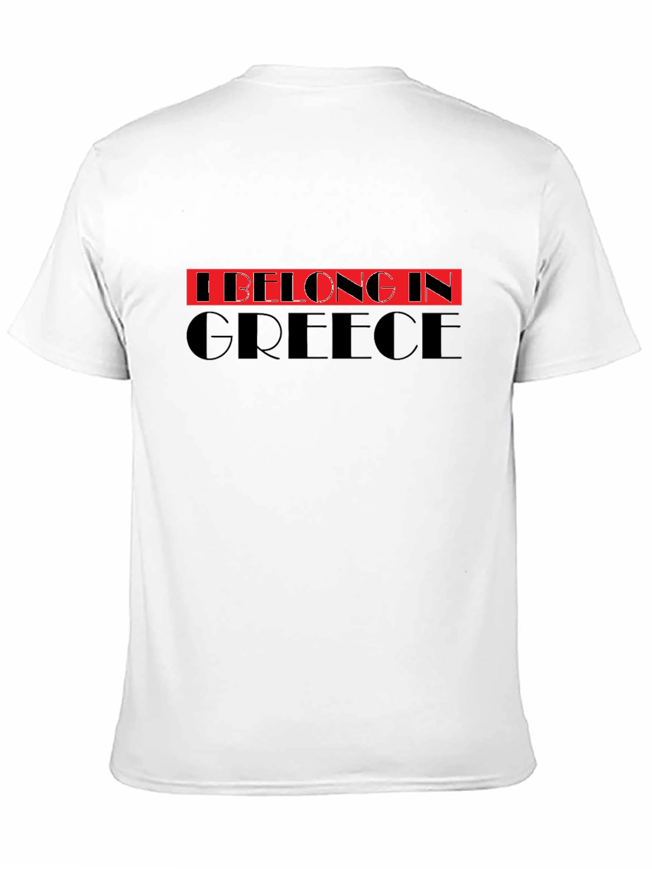 Greece Belonging T-Shirt - Black Crew Neck