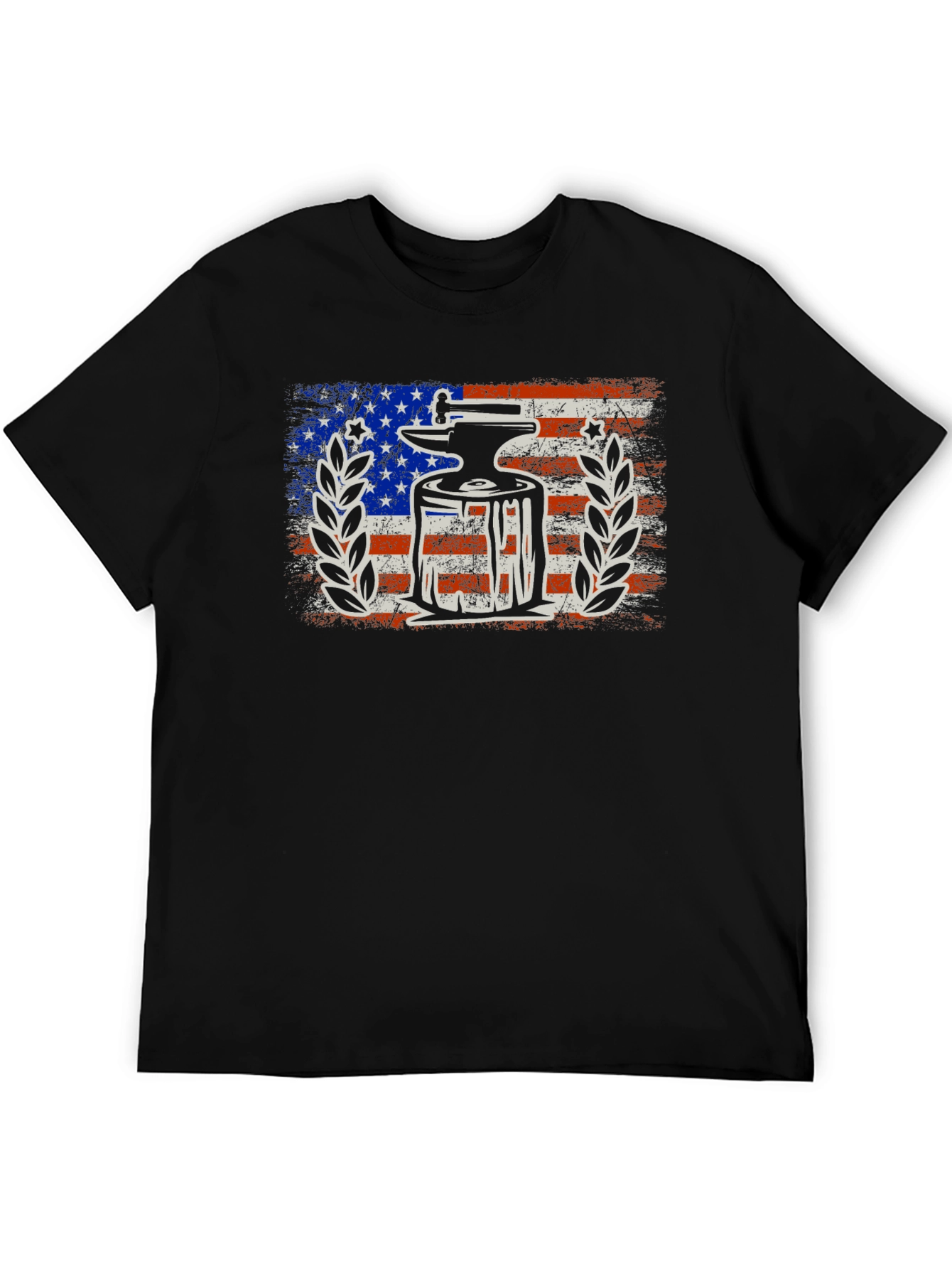 Anvil & Hammer Patriotic T-Shirt - USA Flag Design
