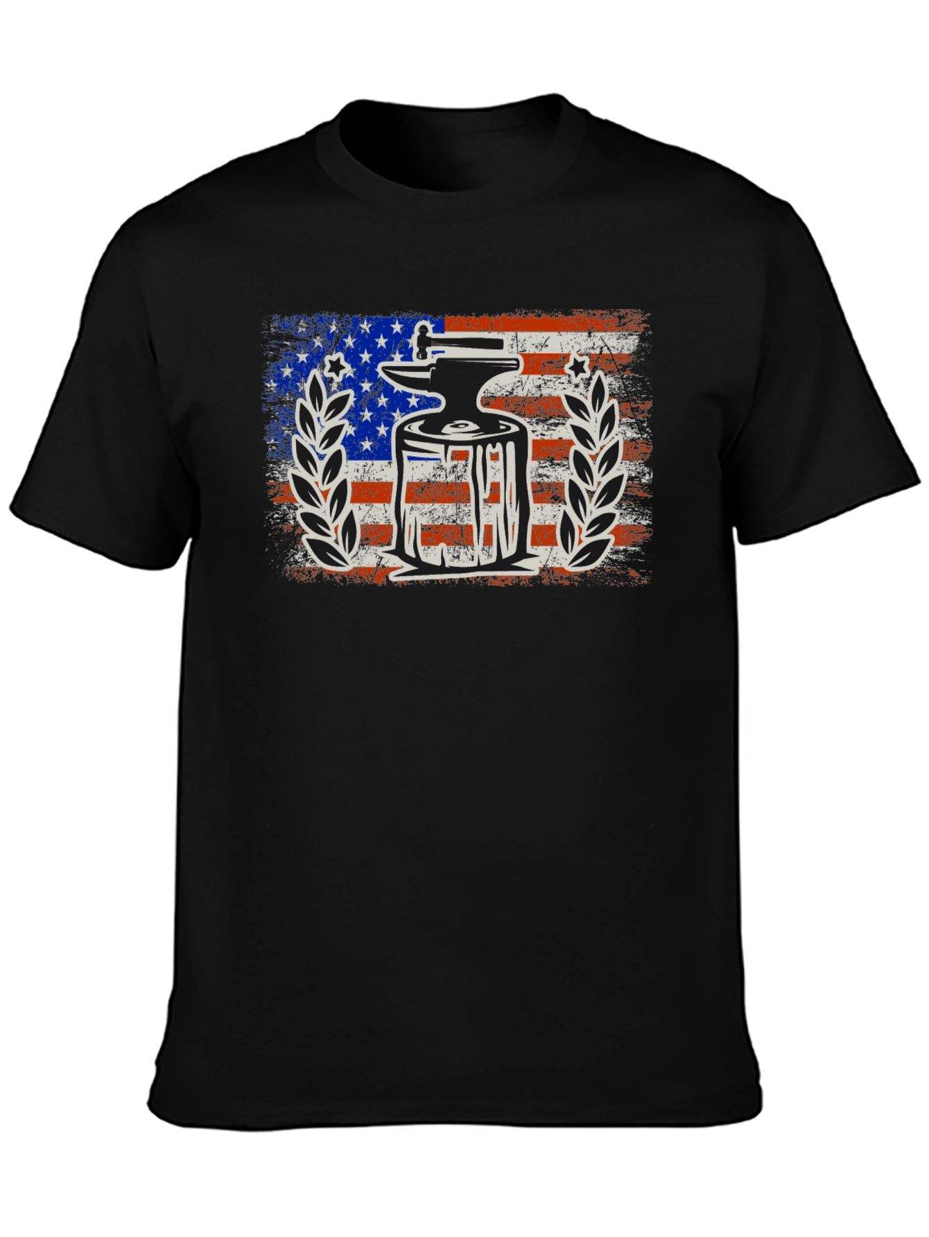 Anvil & Hammer Patriotic T-Shirt - USA Flag Design