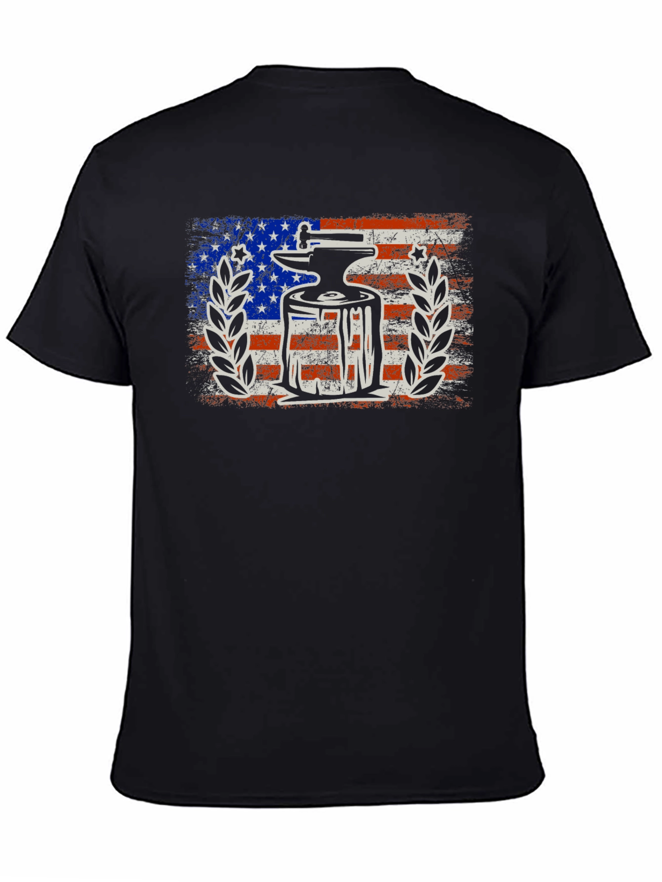 Anvil & Hammer Patriotic T-Shirt - USA Flag Design
