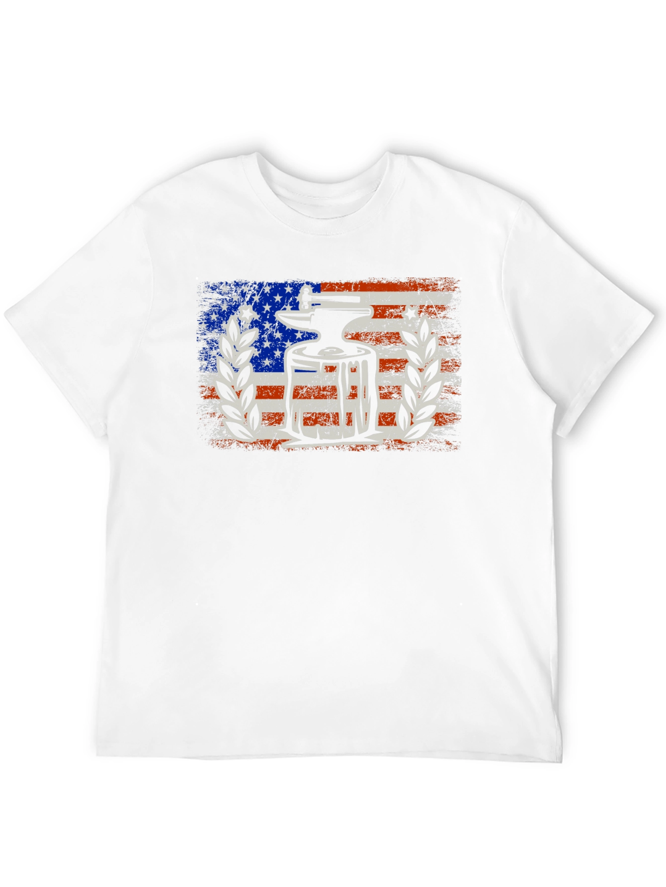 Anvil & Hammer Patriotic T-Shirt - USA Flag Design