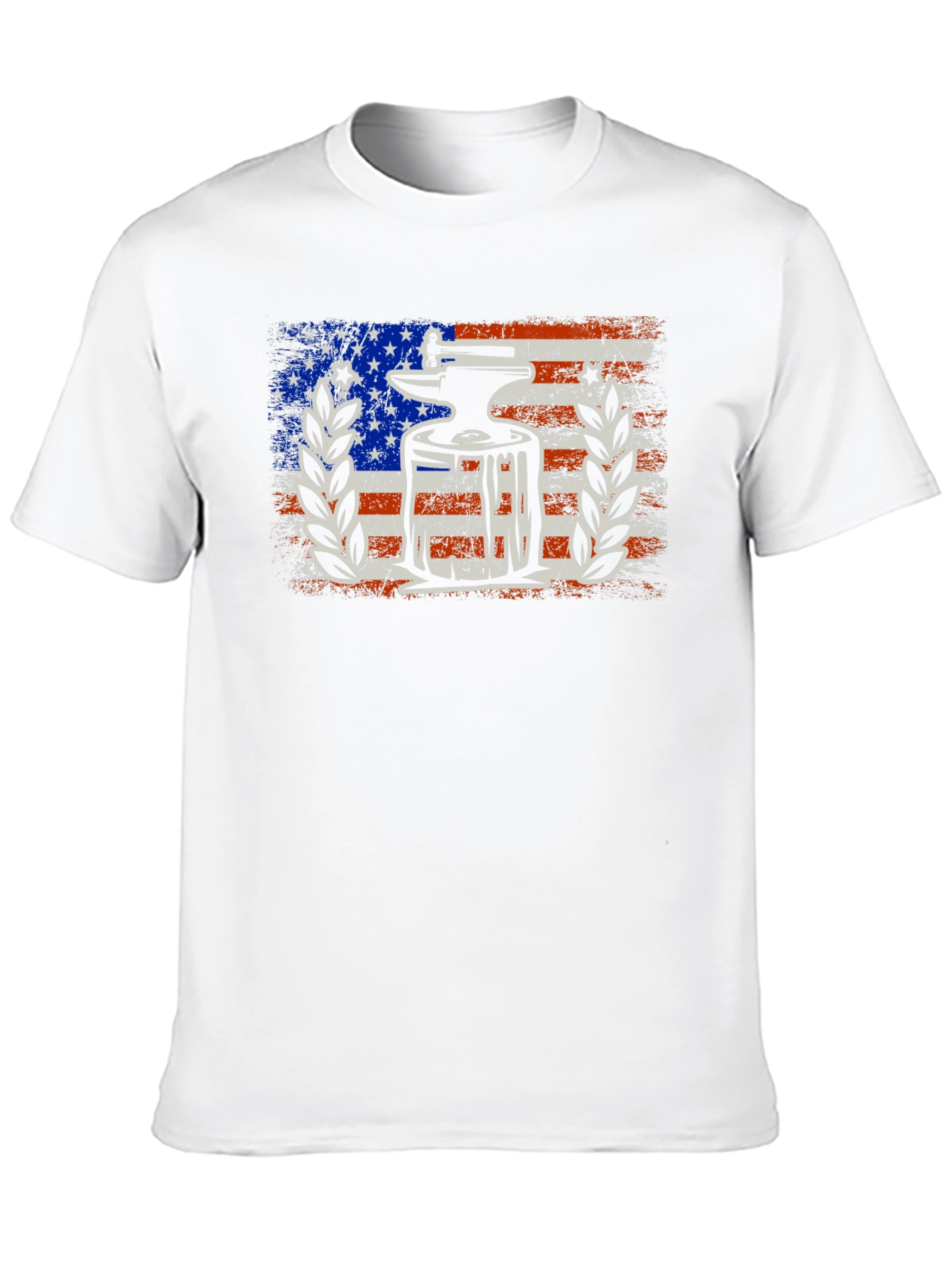 Anvil & Hammer Patriotic T-Shirt - USA Flag Design