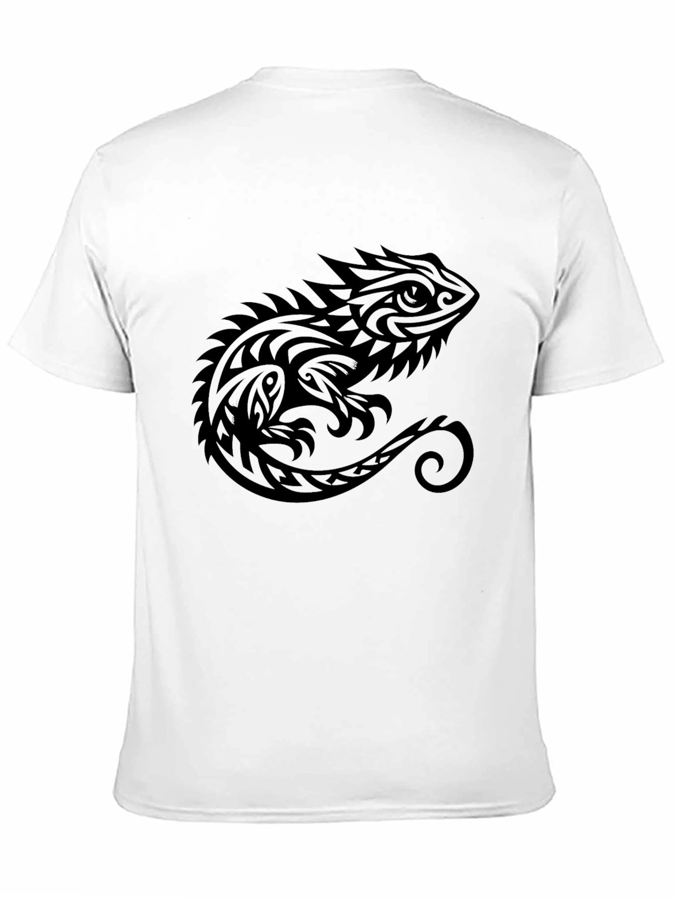 Tribal Lizard Graphic Tee - Black